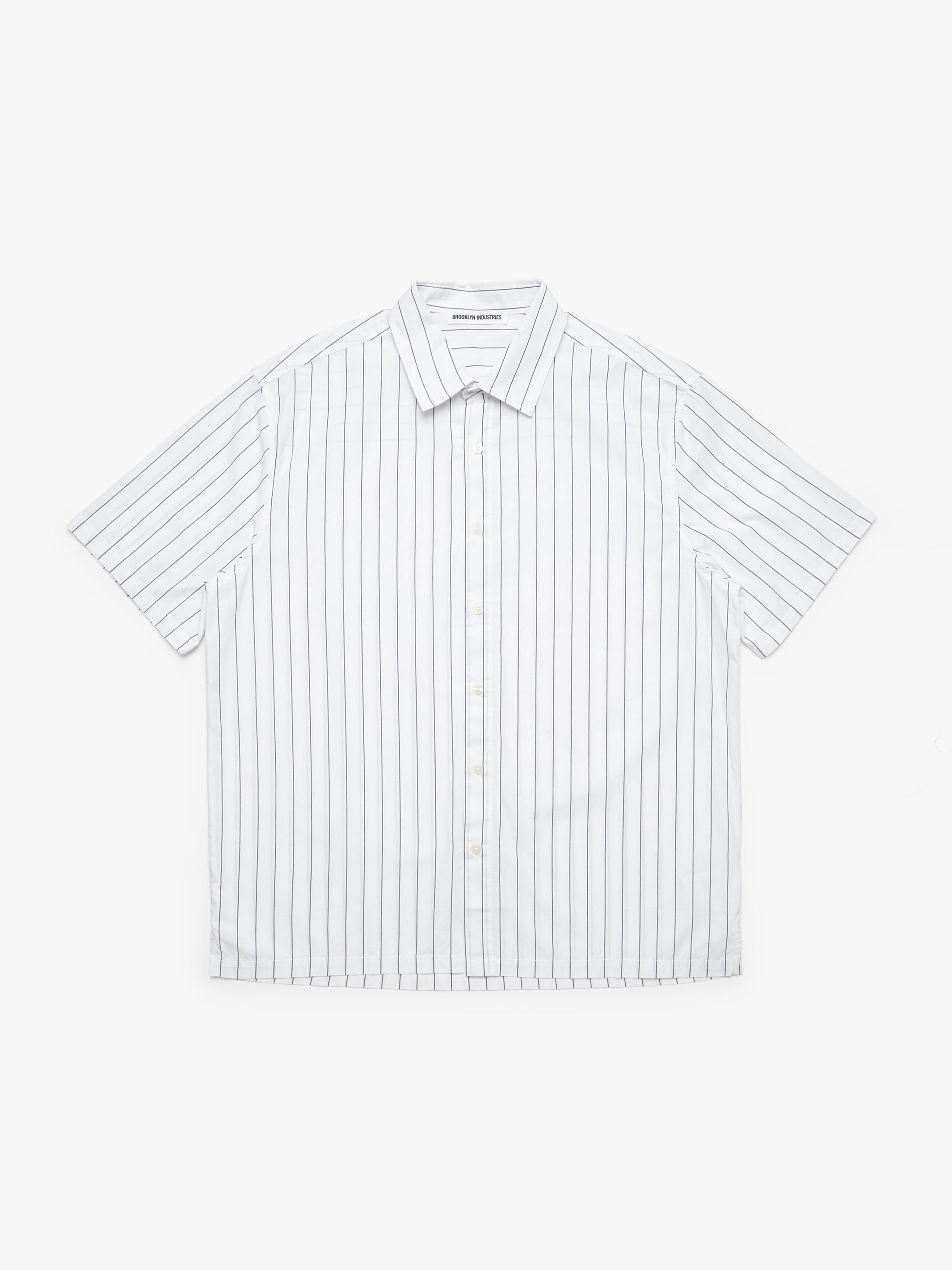 Men's Striped Short Sleeve Shirt In Castlerock - BROOKLYN INDUSTRIES