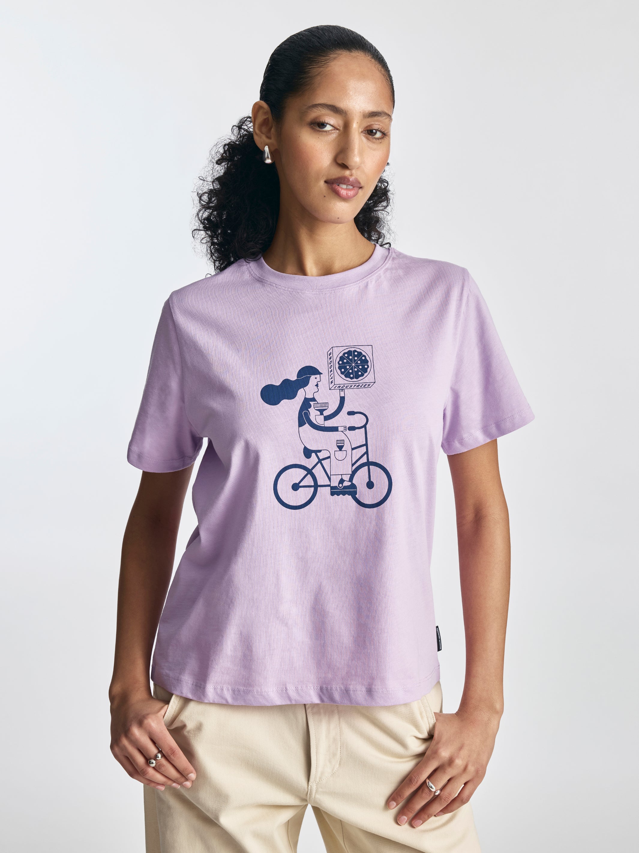 Women's Brooklyn Delivery T-Shirt in Orchid Bloom - BROOKLYN INDUSTRIES