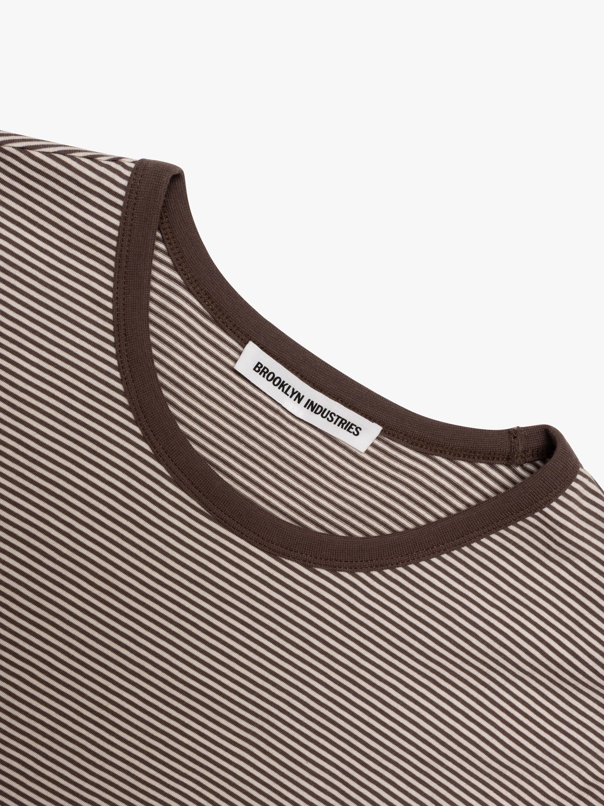 Men's Brooklyn Striped Long Sleeve T-Shirt In Chocolate Martini Stripe - BROOKLYN INDUSTRIES