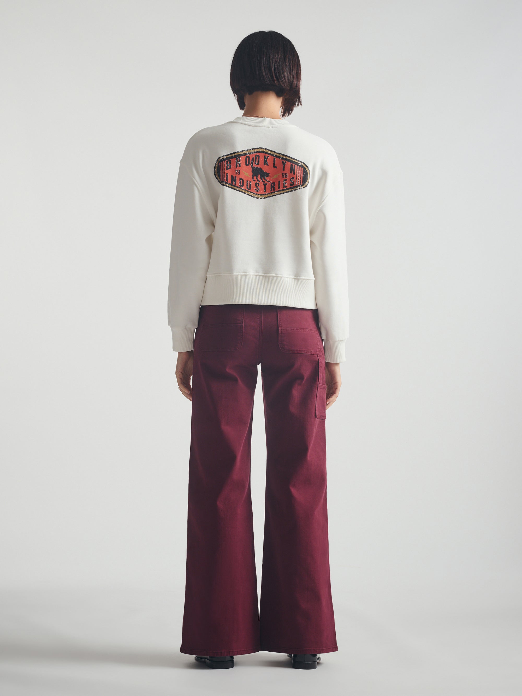 Women's Brooklyn Cat Sweatshirt in Antique White - BROOKLYN INDUSTRIES