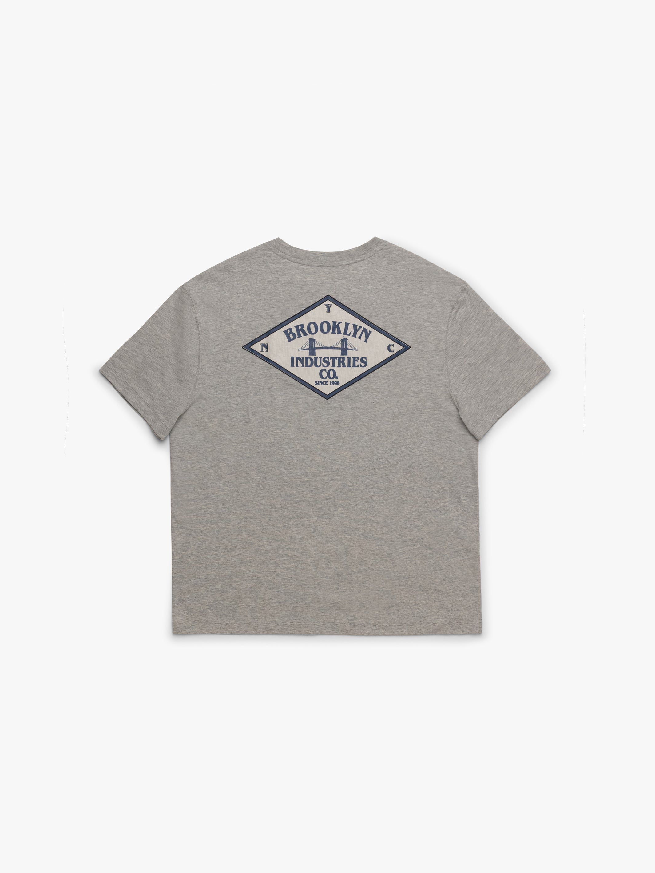 Men's Vintage Brooklyn Graphic T-Shirt In Light Grey Melange - BROOKLYN INDUSTRIES