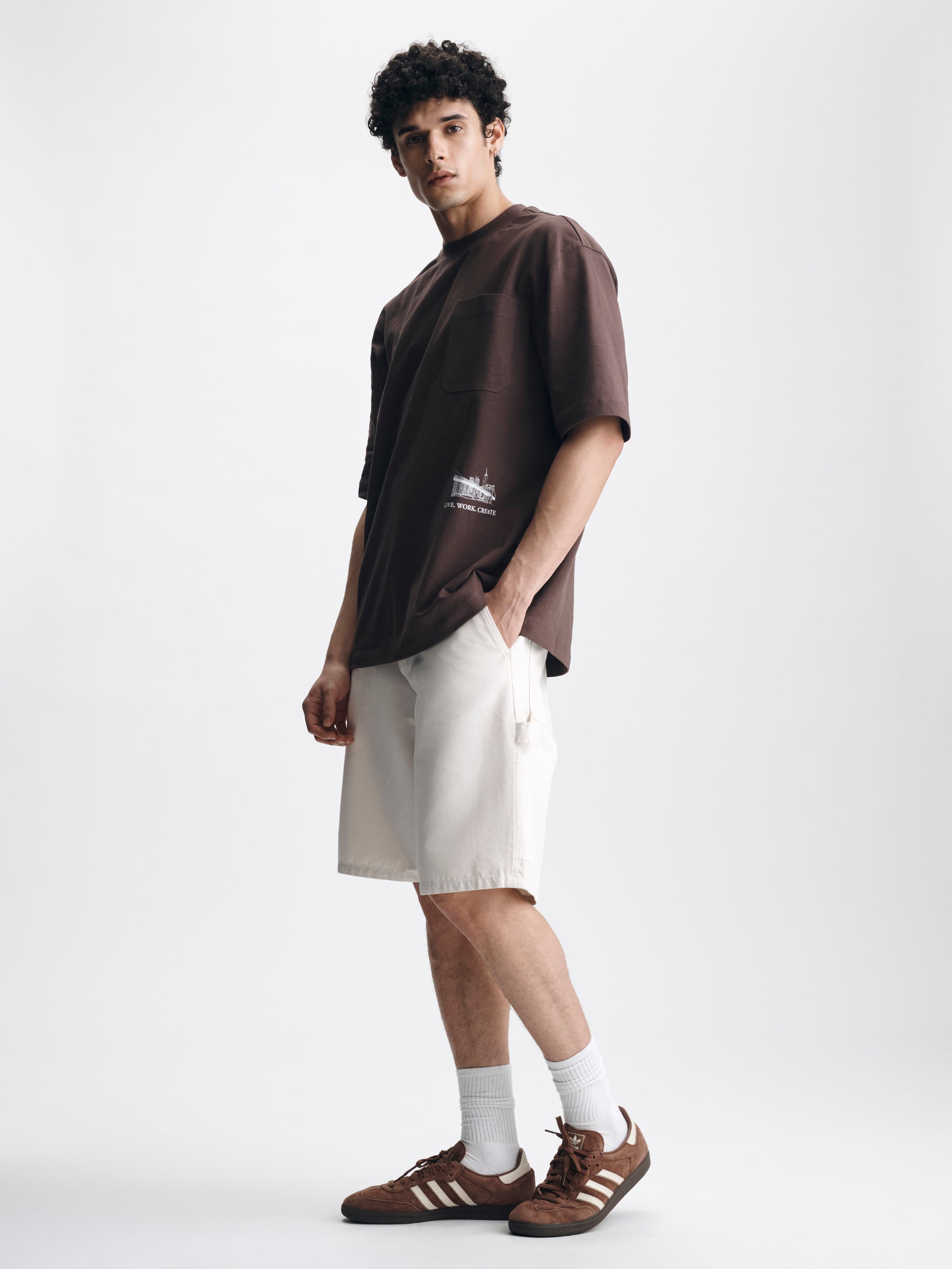 Men's Brooklyn Bridge Pocket T-Shirt in French Roast - BROOKLYN INDUSTRIES