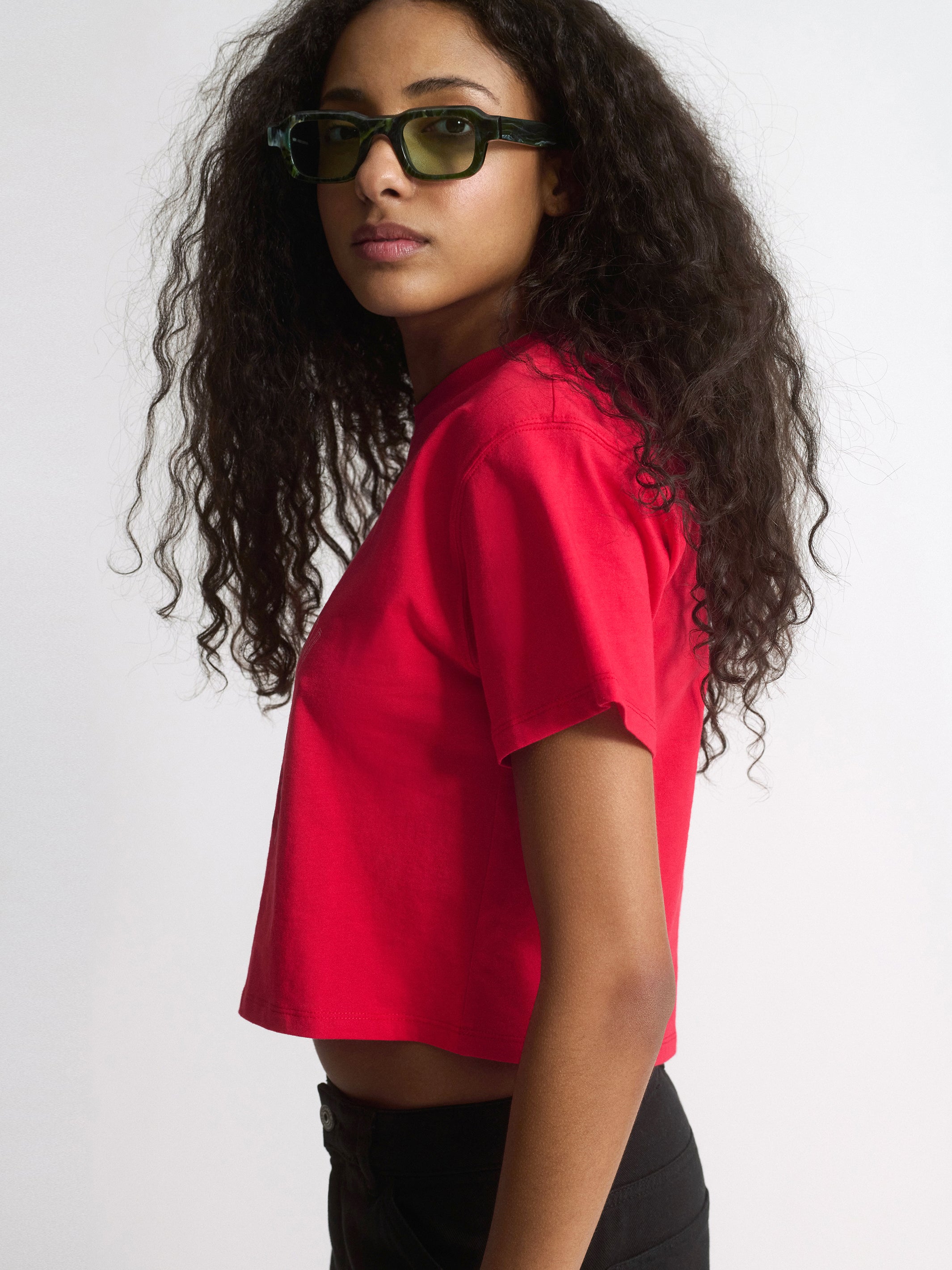 Women's Brooklyn Live Work Create T-Shirt In True Red - BROOKLYN INDUSTRIES