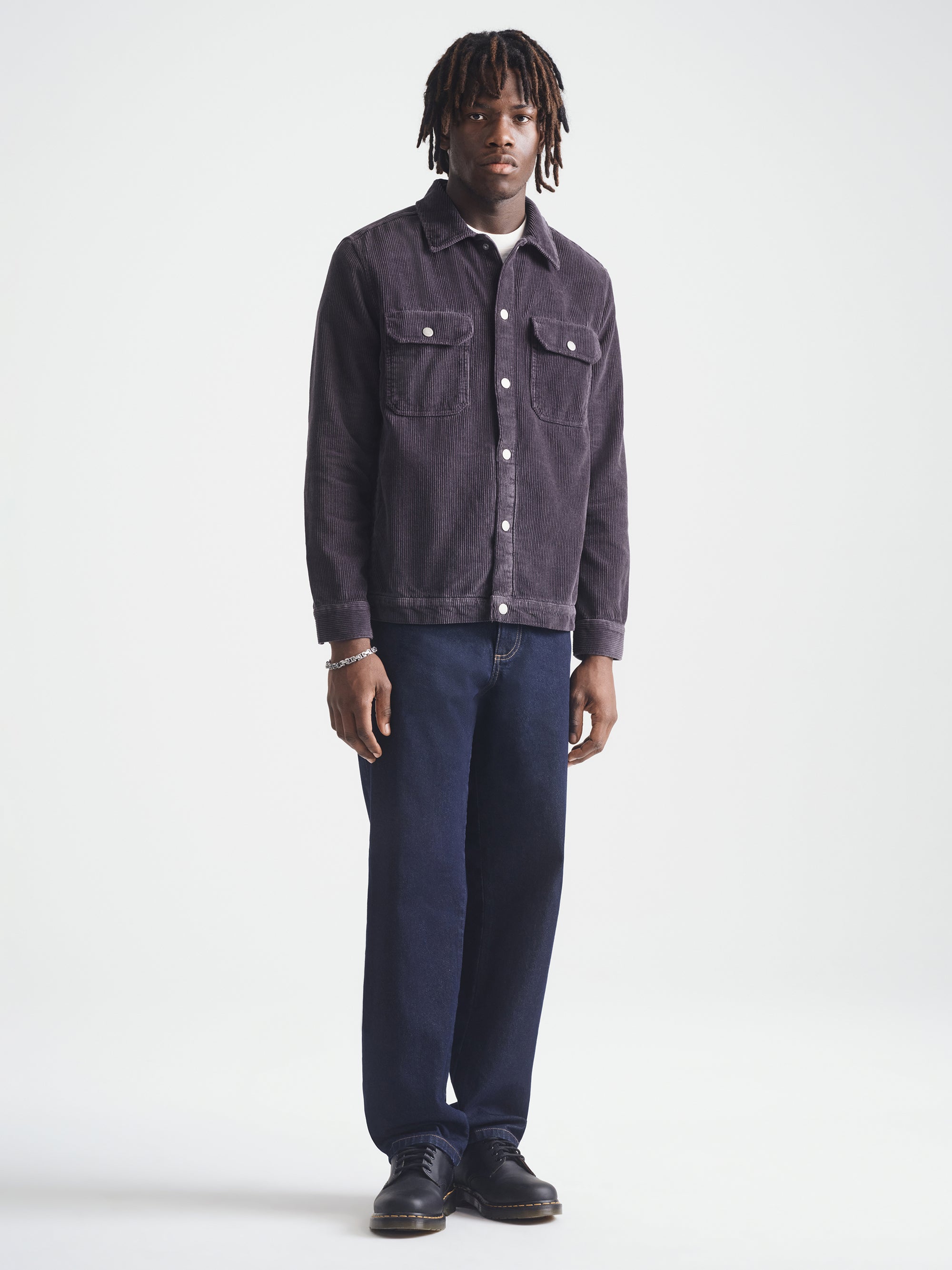 Men's Corduroy Overshirt in Phantom