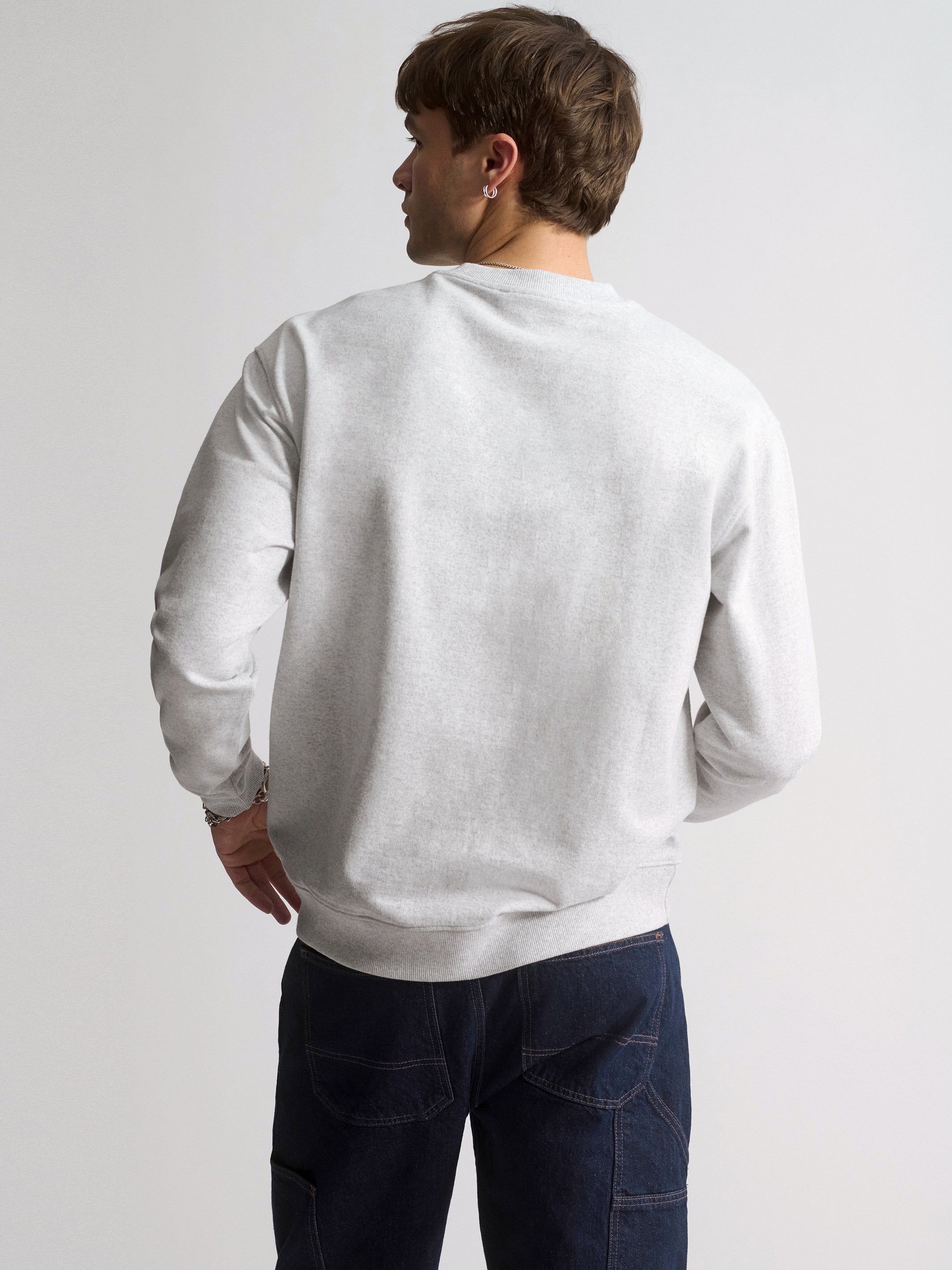Men's Brooklyn Industries Crew Neck Sweatshirt In Light Grey Melange - BROOKLYN INDUSTRIES