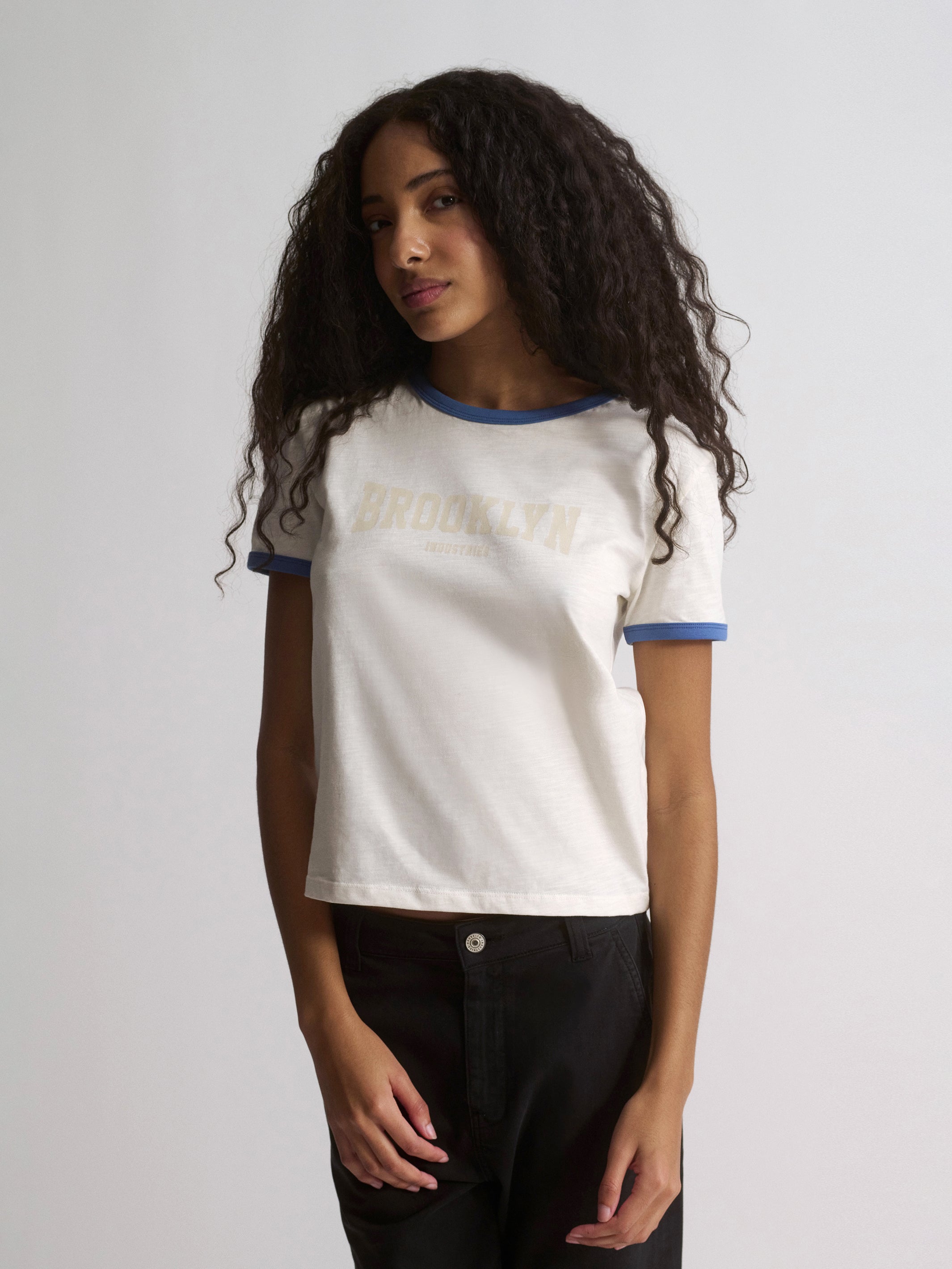 Women's Brooklyn Slim Fit T-Shirt In Antique White - BROOKLYN INDUSTRIES