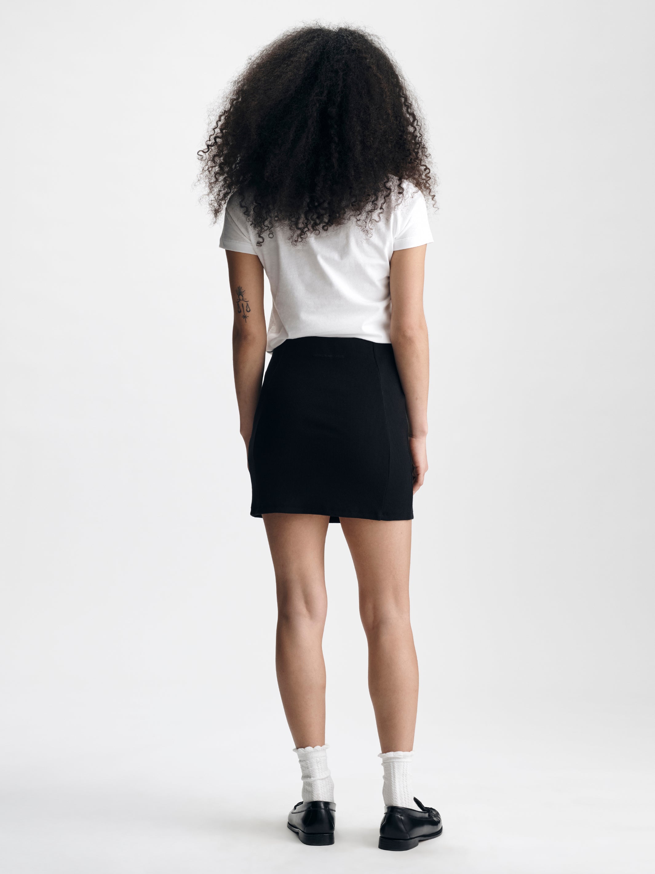 Women's Ribbed Mini Skirt in Black - BROOKLYN INDUSTRIES