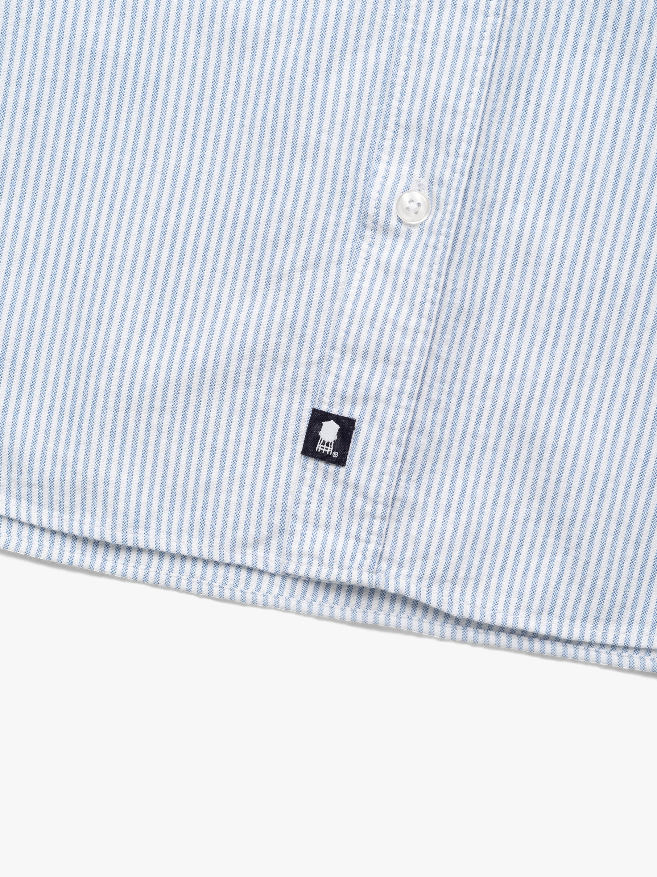 Men's Long Sleeve Shirt In Blue Striped - BROOKLYN INDUSTRIES