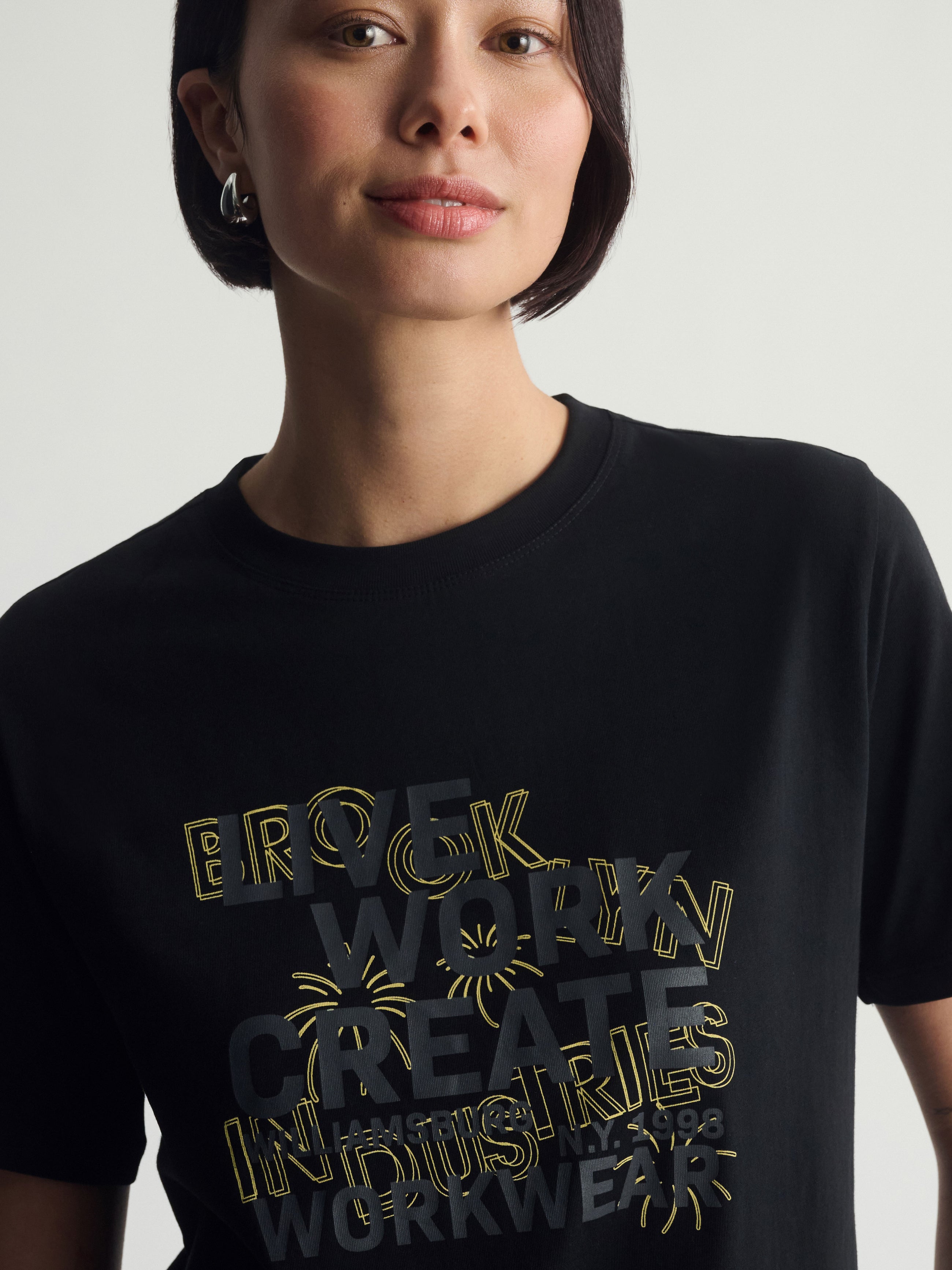 Women's Brooklyn Live Work Create T-Shirt In Black - BROOKLYN INDUSTRIES