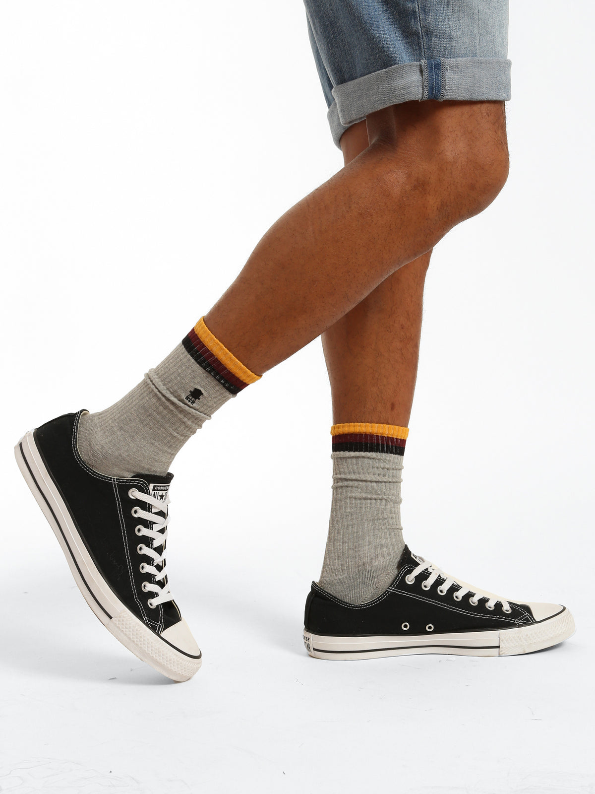 Men's Water Tower Logo Socks in Grey - BROOKLYN INDUSTRIES