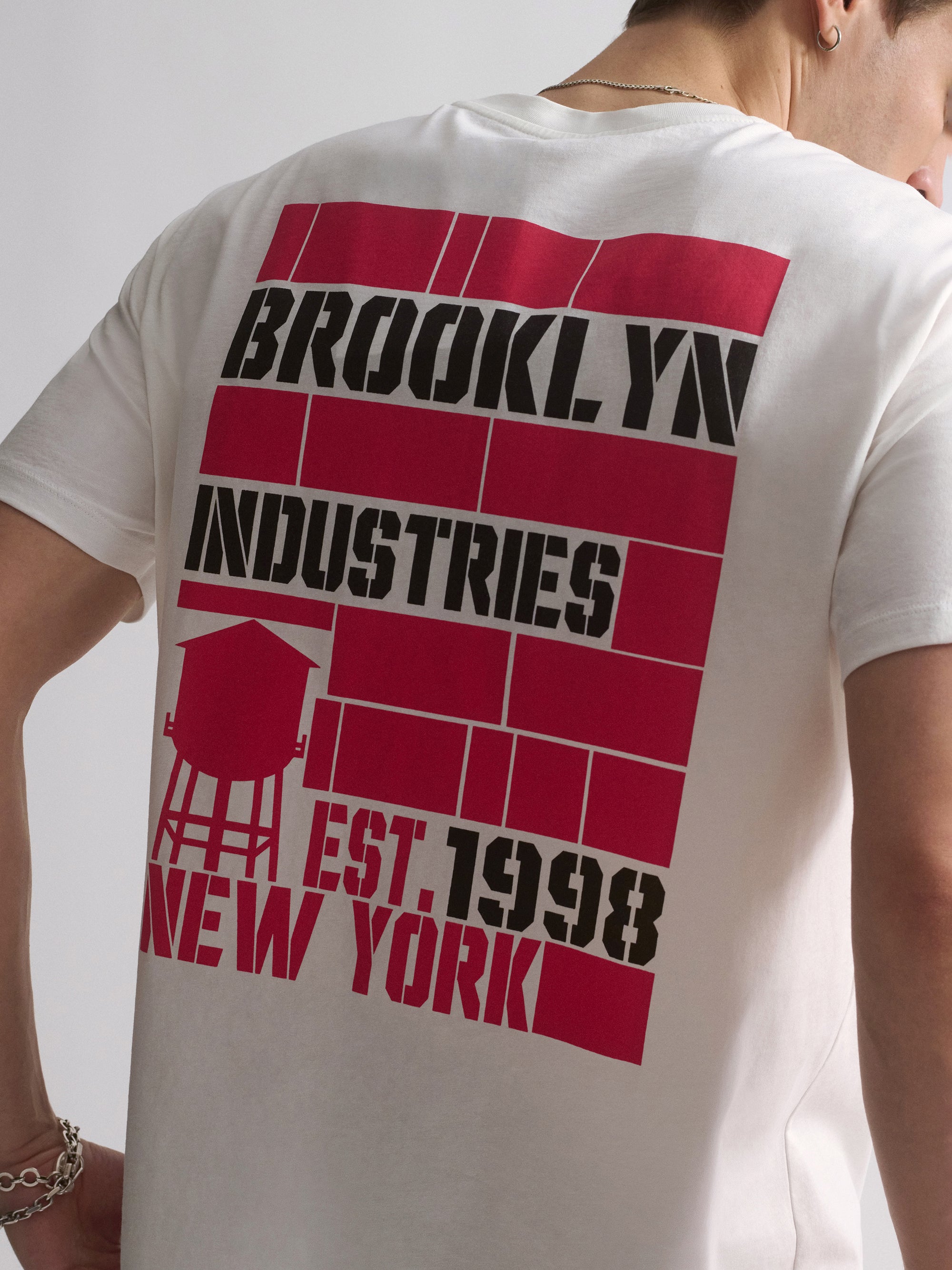 Men's Brooklyn Vintage Graphic T-Shirt In Antique White - BROOKLYN INDUSTRIES