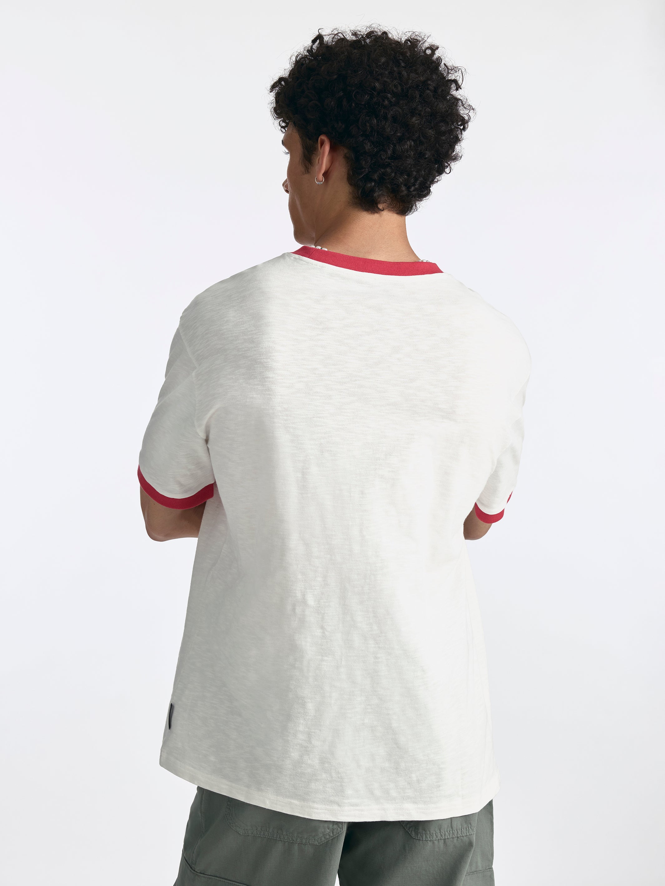 Men's Logo Ringer T-Shirt in Antique White - BROOKLYN INDUSTRIES