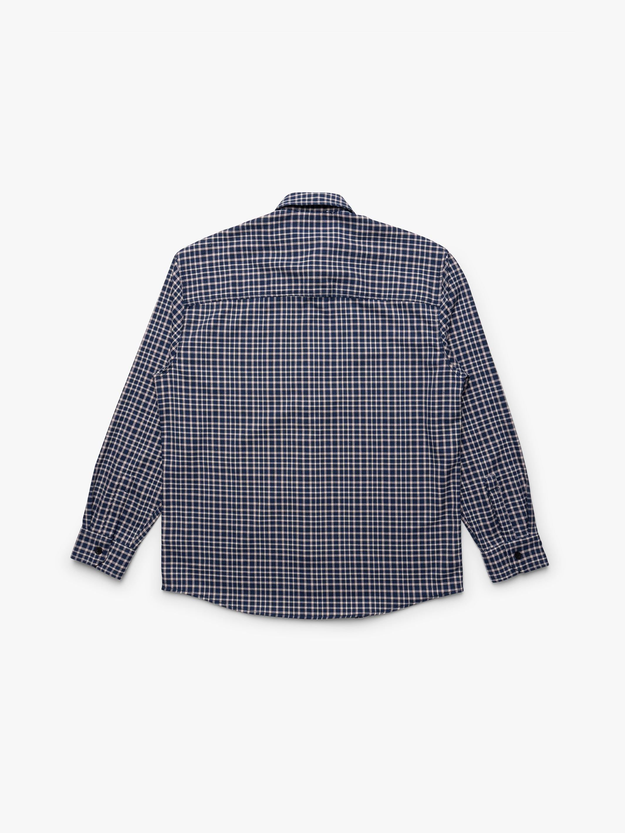 Men's Brooklyn Long Sleeve Plaid Shirt in Navy Check - BROOKLYN INDUSTRIES