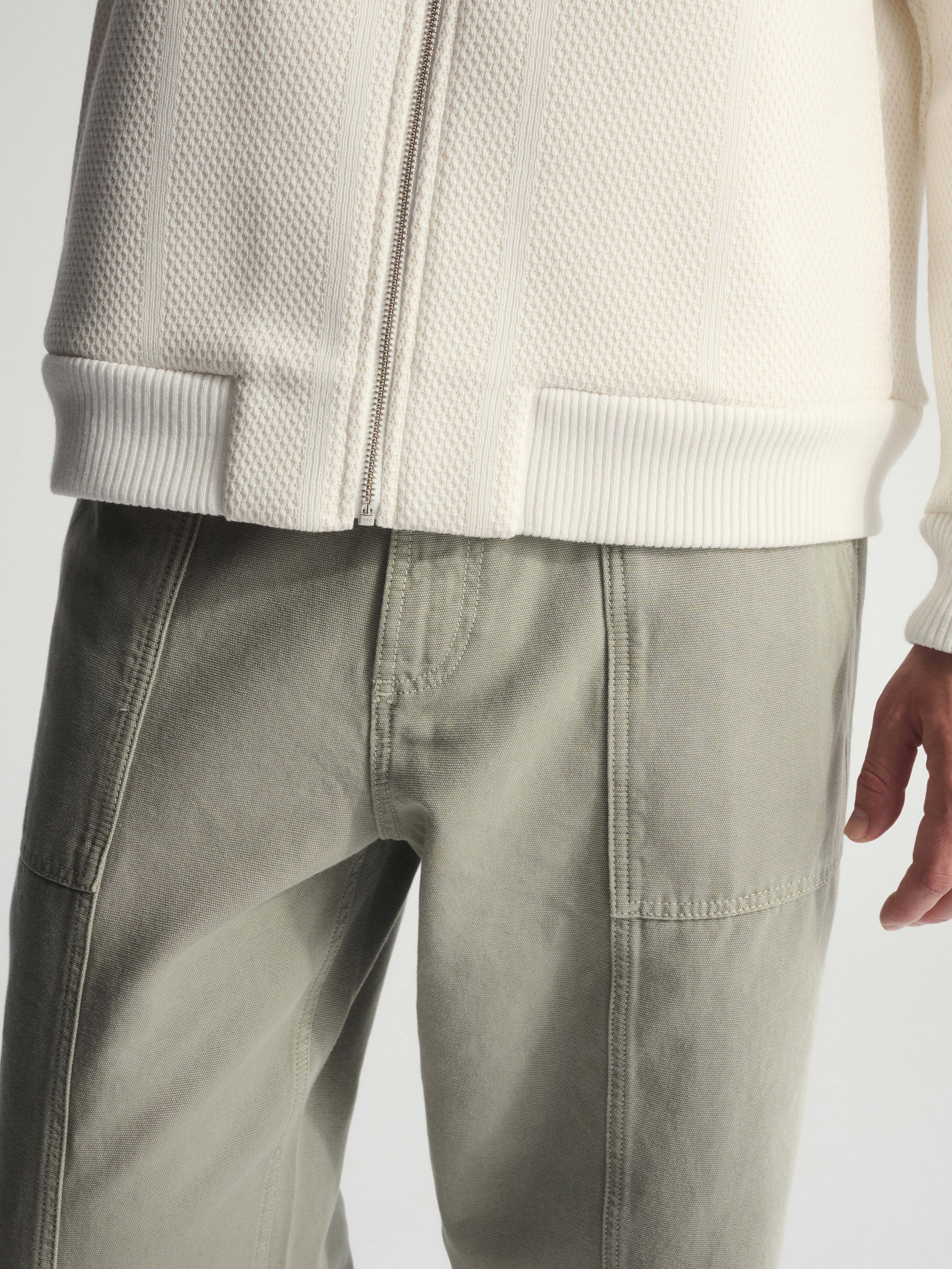 Men's Brooklyn Zip-Up Sweatshirt In Antique White - BROOKLYN INDUSTRIES