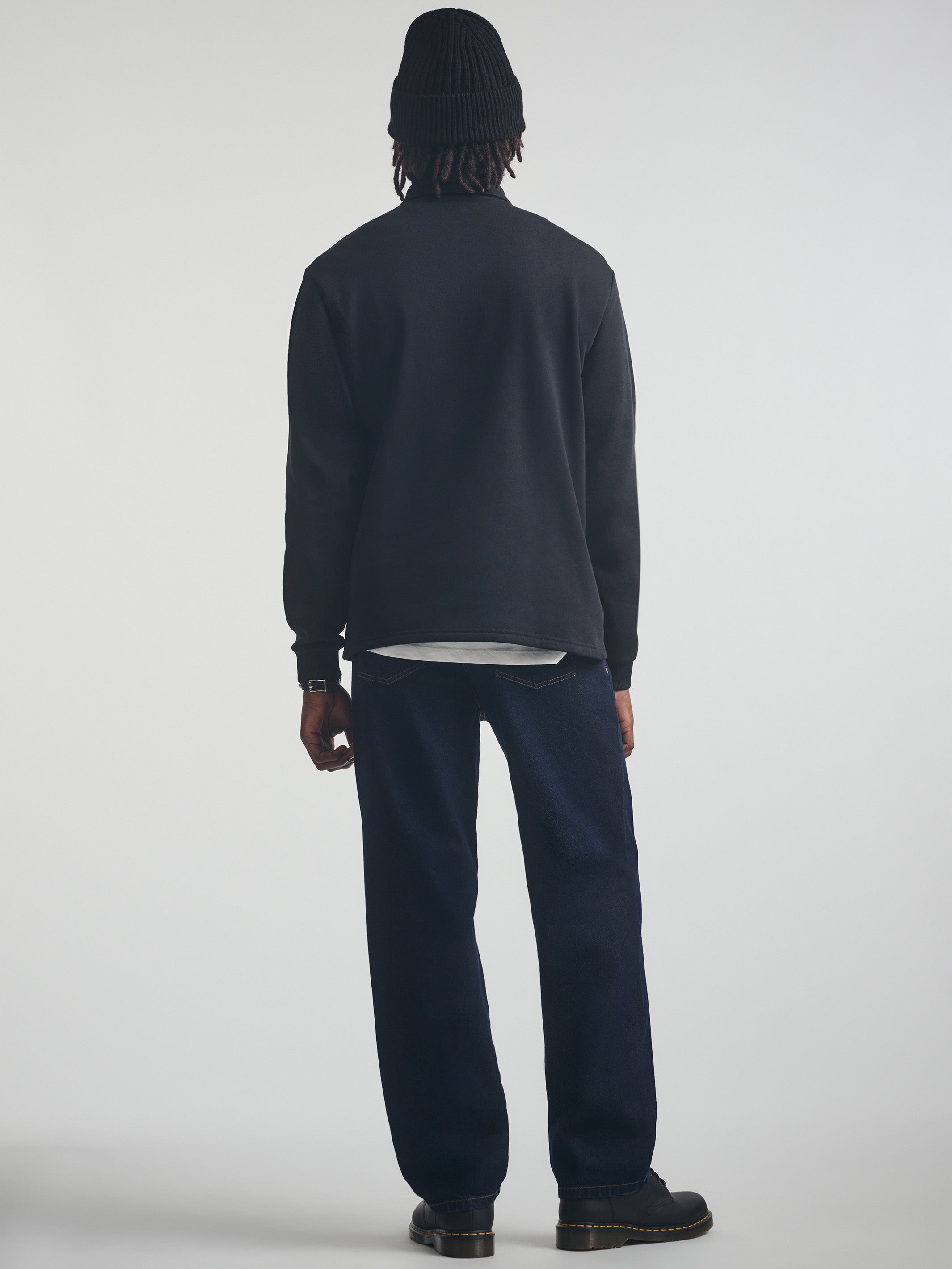 Men's Brooklyn Polo Sweatshirt in Black - BROOKLYN INDUSTRIES
