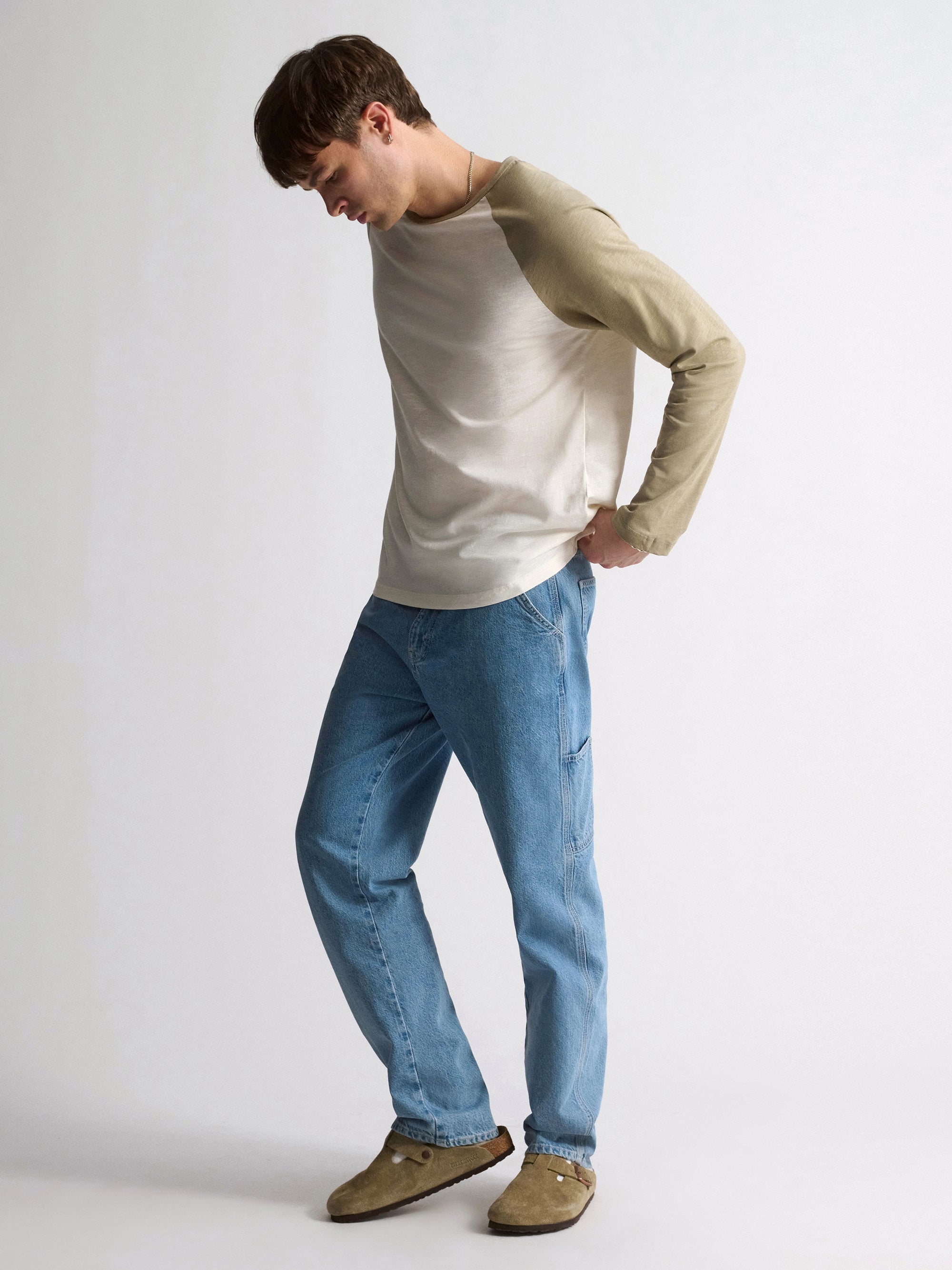 Men's Brooklyn Slub Long Sleeve T-Shirt In Winter Twig - BROOKLYN INDUSTRIES