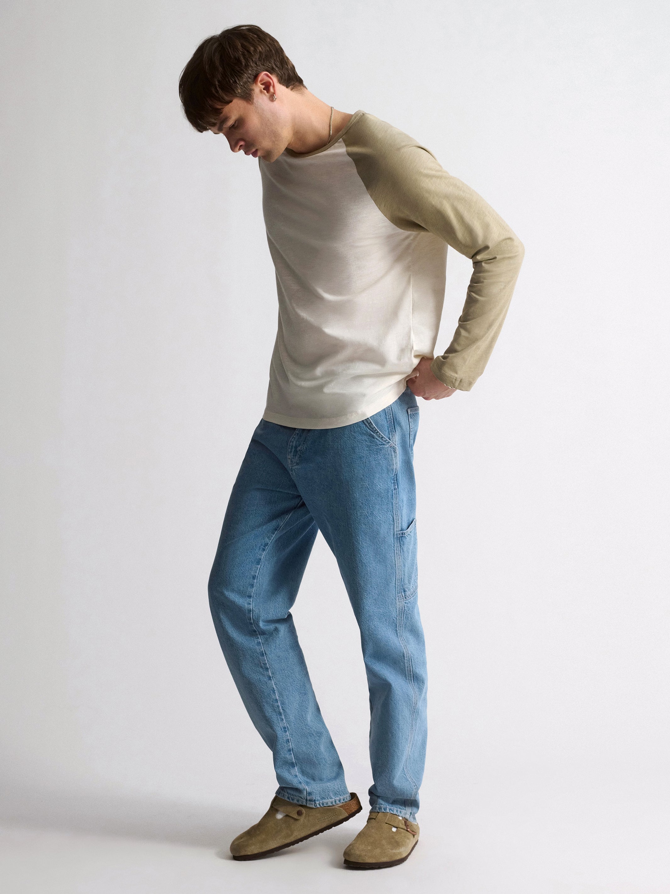 Men's Brooklyn Slub Long Sleeve T-Shirt In Winter Twig - BROOKLYN INDUSTRIES