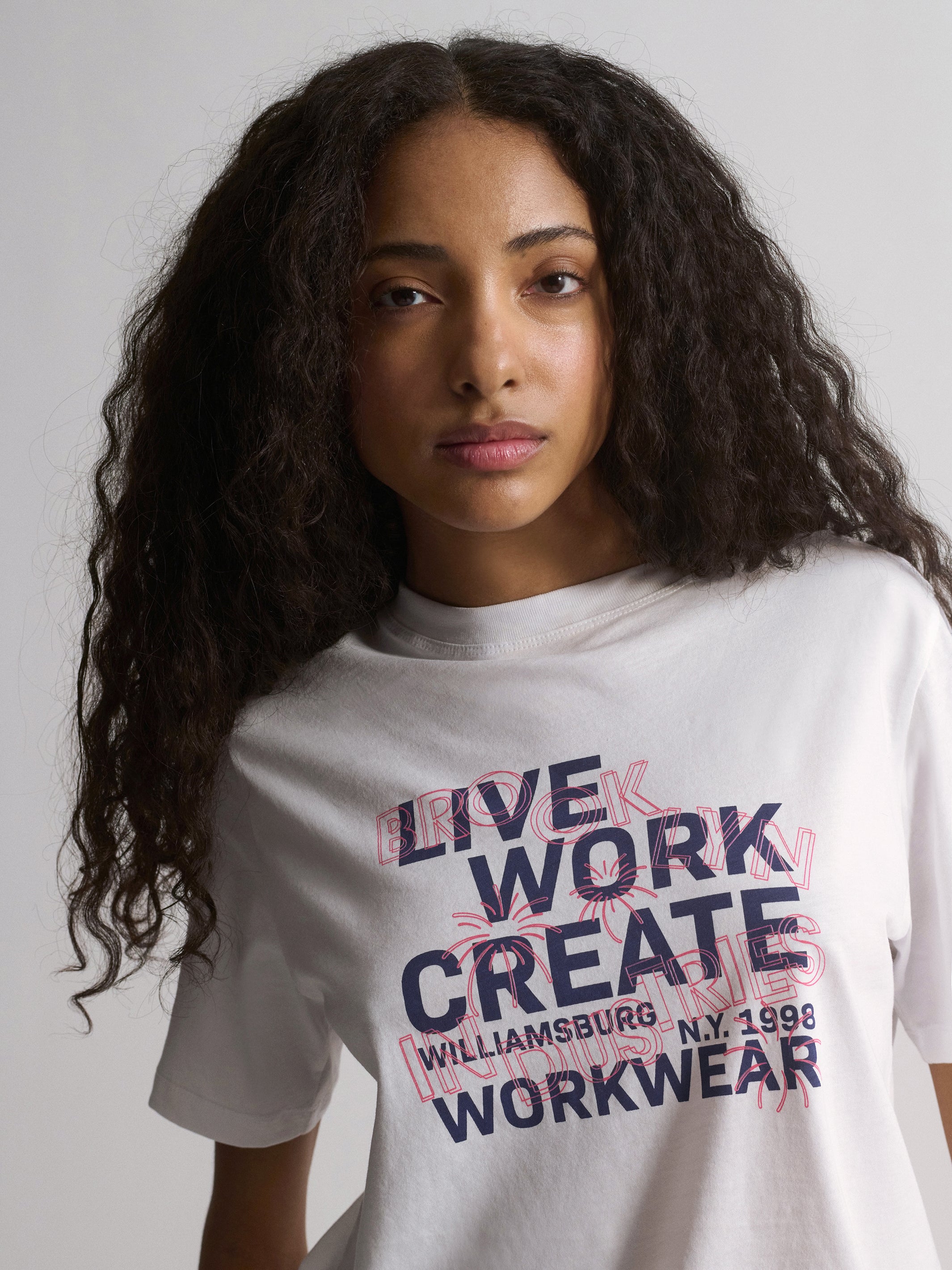 Women's Brooklyn Live Work Create T-Shirt In White - BROOKLYN INDUSTRIES