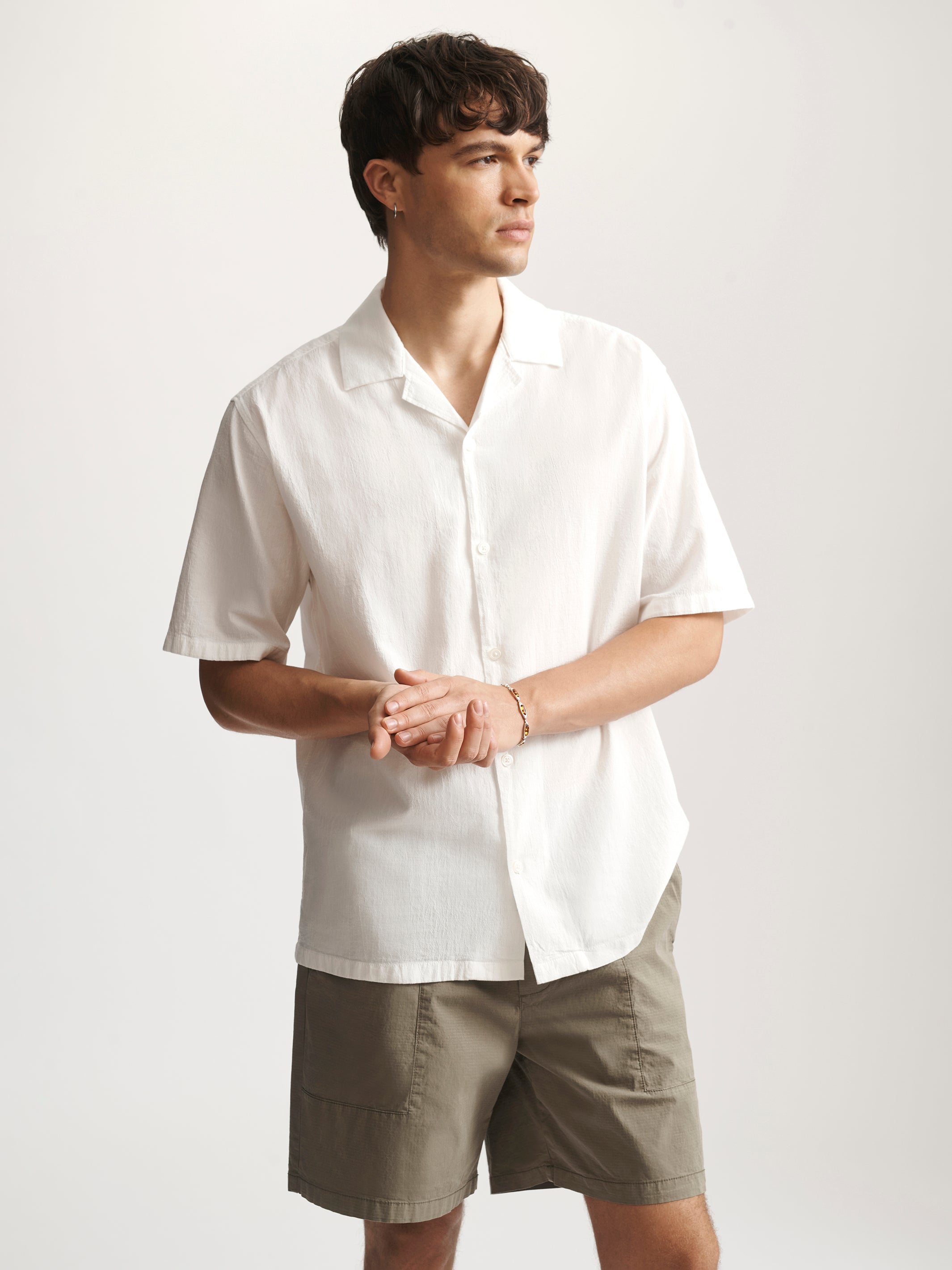 Men's Brooklyn Short Sleeve Shirt In Antique White - BROOKLYN INDUSTRIES