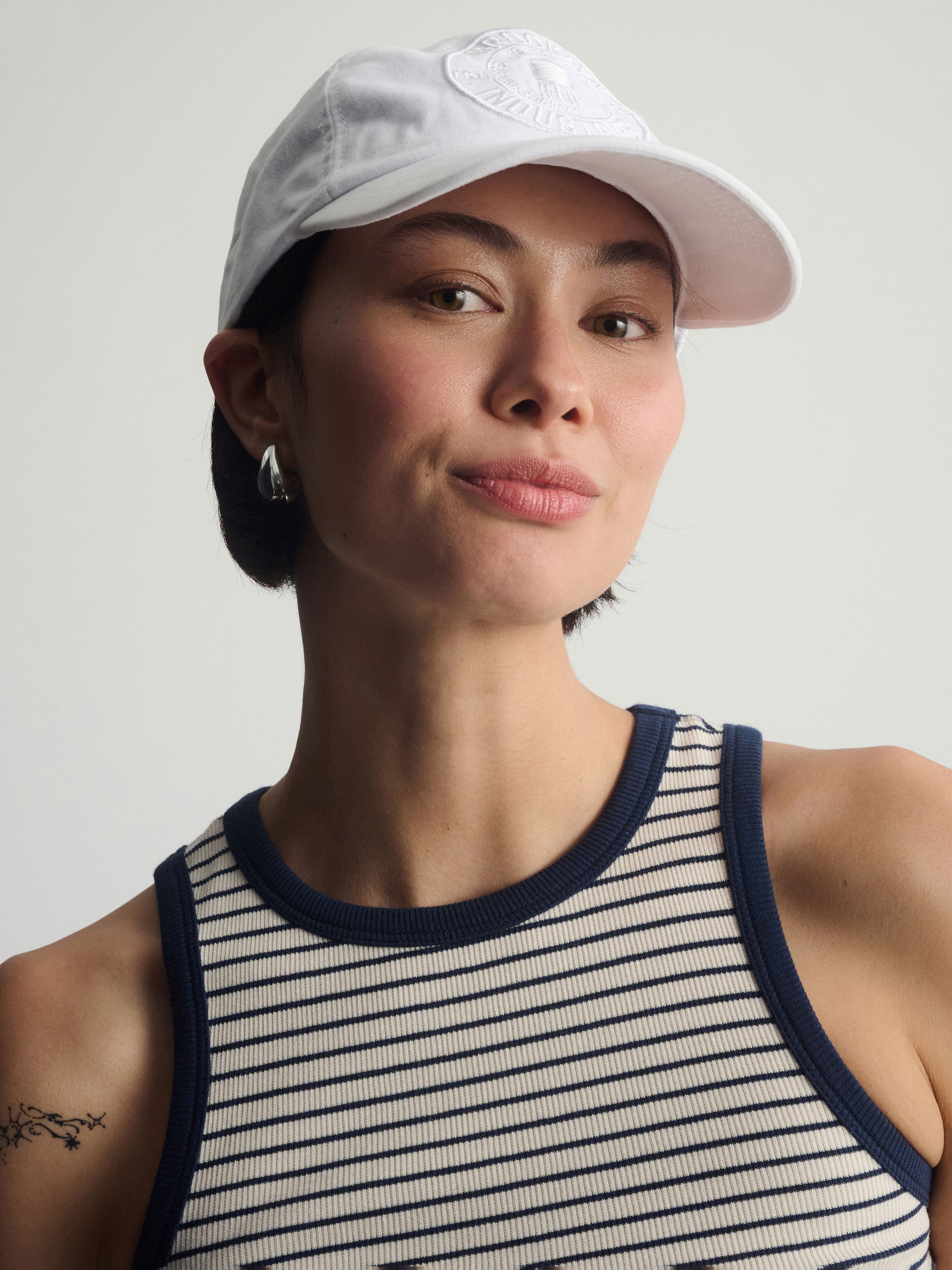 Women's Brooklyn Logo Cap in White - BROOKLYN INDUSTRIES