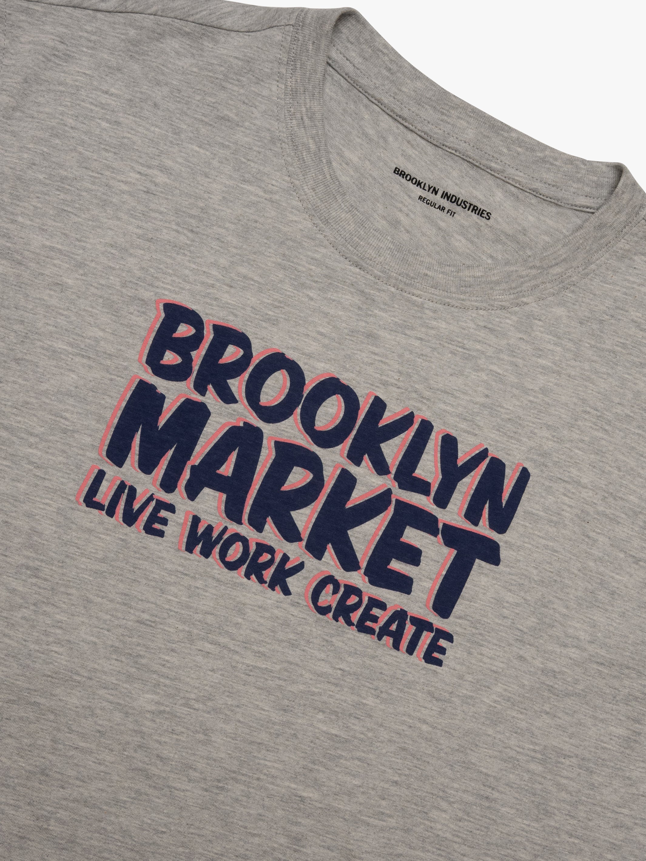 Women's Brooklyn Market Crop T-Shirt In Light Grey Melange - BROOKLYN INDUSTRIES