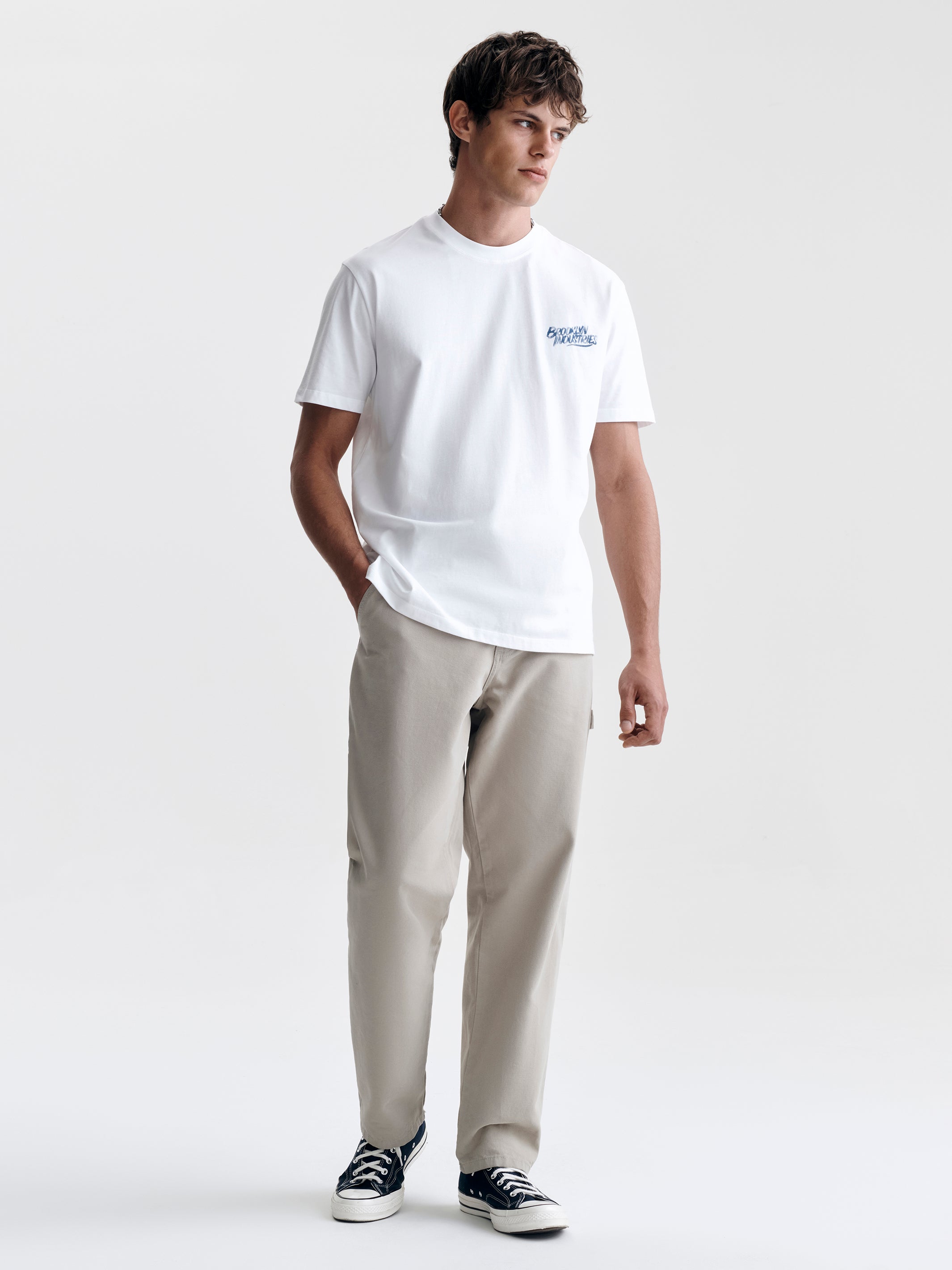 Men's Logo T-Shirt in White - BROOKLYN INDUSTRIES