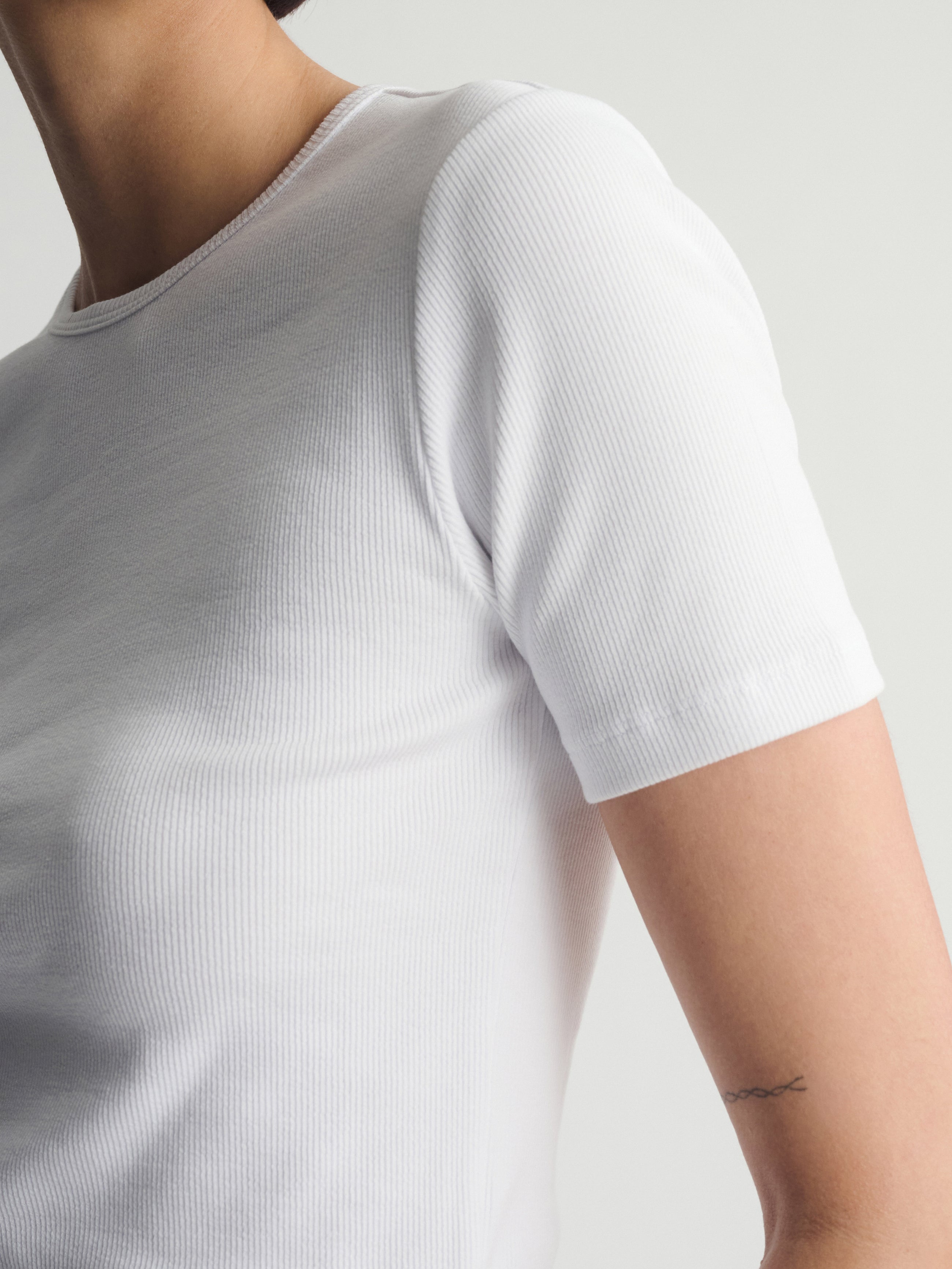 Women's Brooklyn Ribbed Fitted T-Shirt In White - BROOKLYN INDUSTRIES