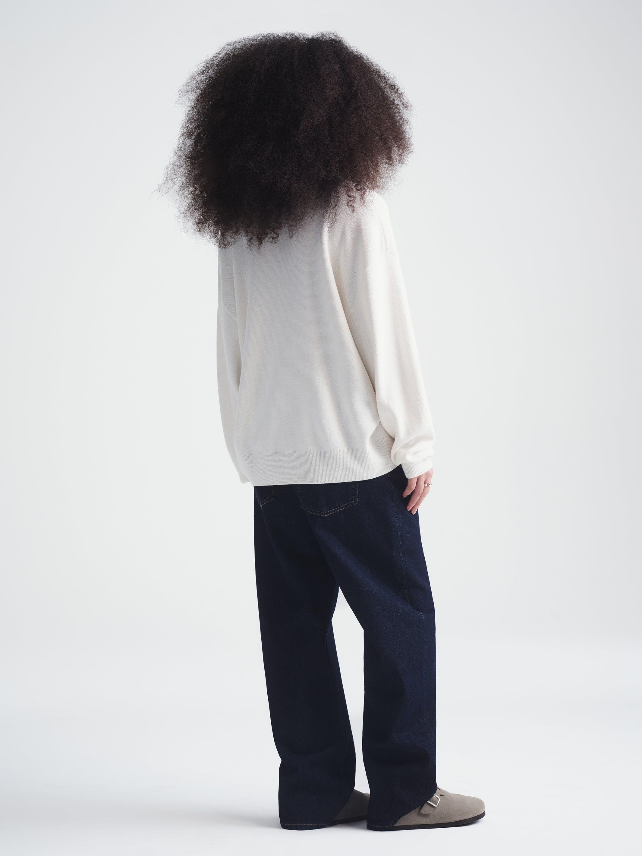 Women's Brooklyn Waffle Sweater in Antique White - BROOKLYN INDUSTRIES