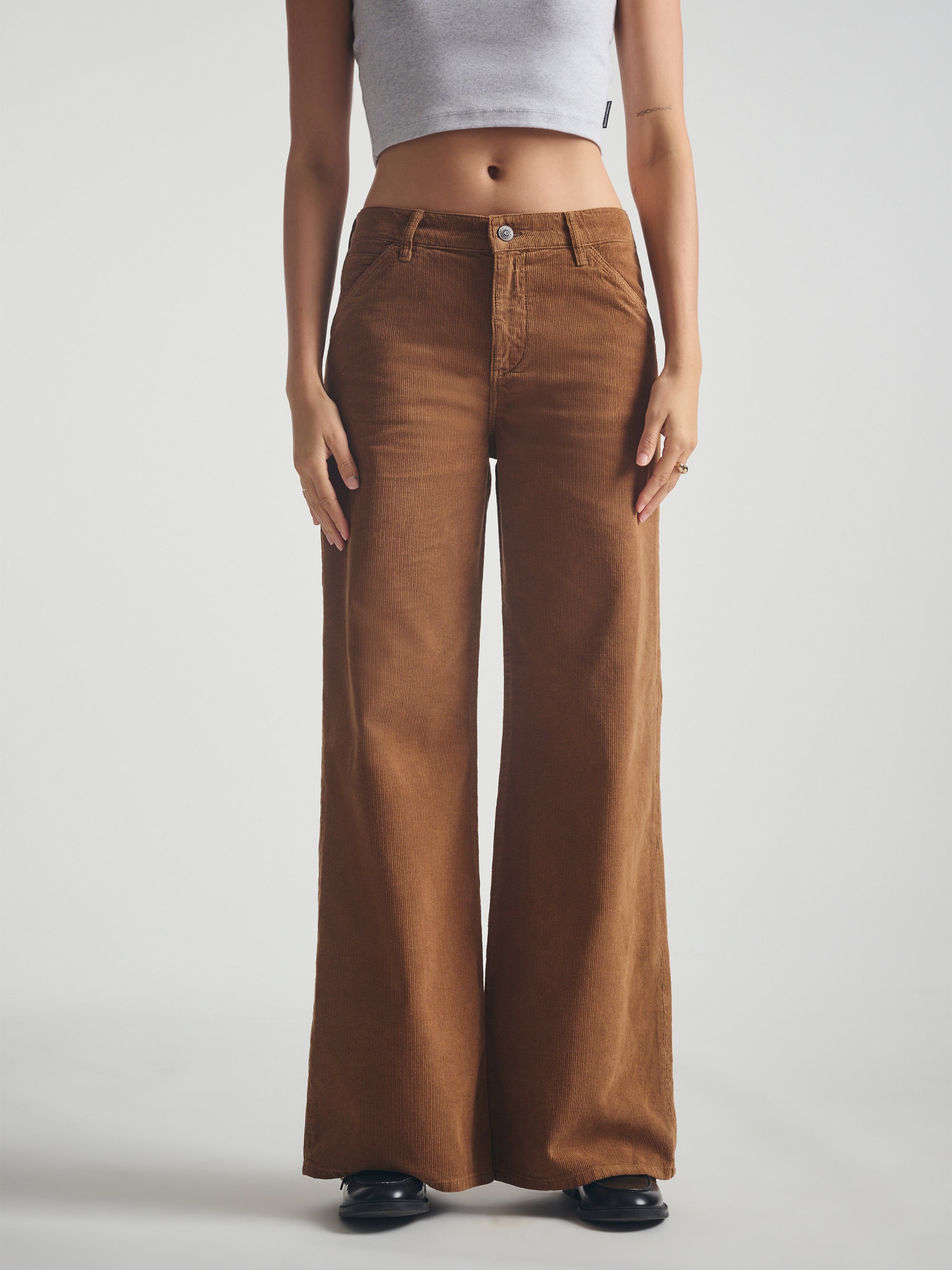 Women's Carpenter Pants in Light Brown Cord - BROOKLYN INDUSTRIES
