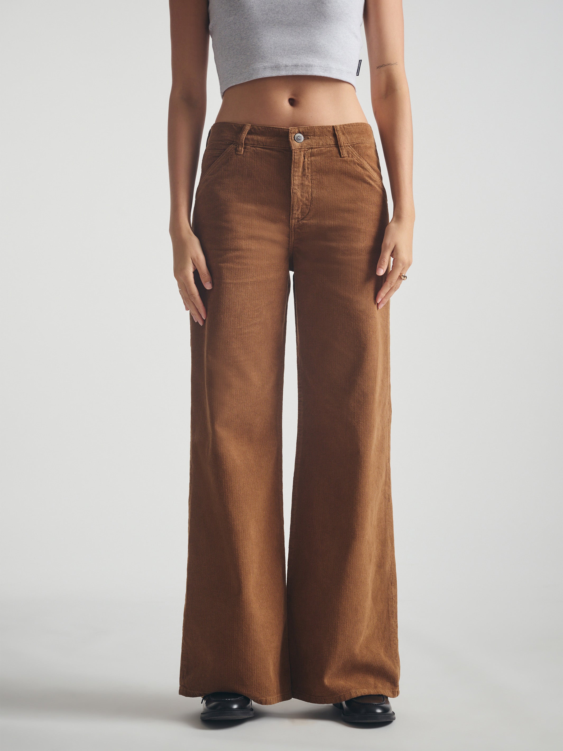 Women's Carpenter Pants in Light Brown Cord - BROOKLYN INDUSTRIES