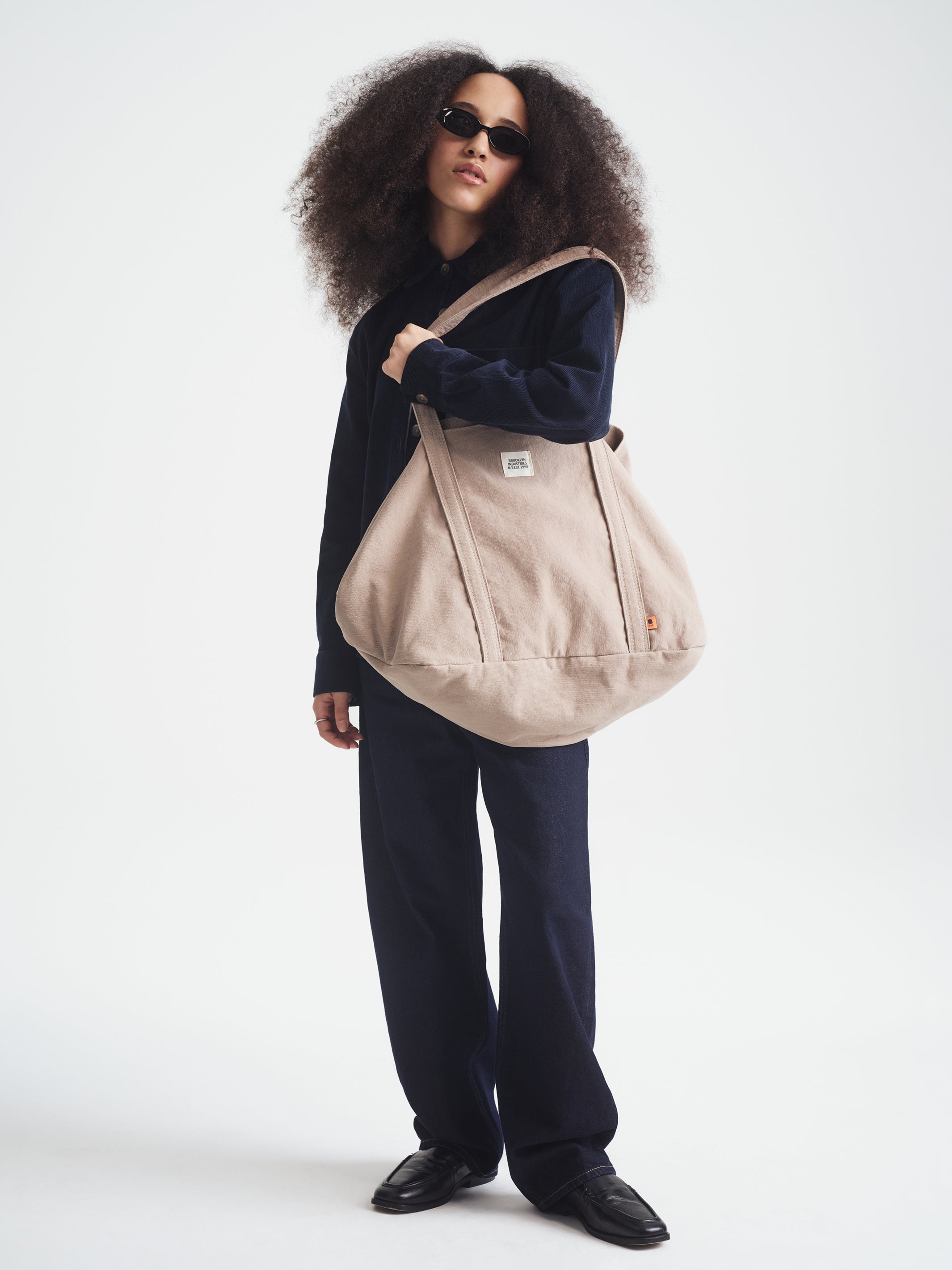 Brooklyn Shopper Tote Bag in Beige