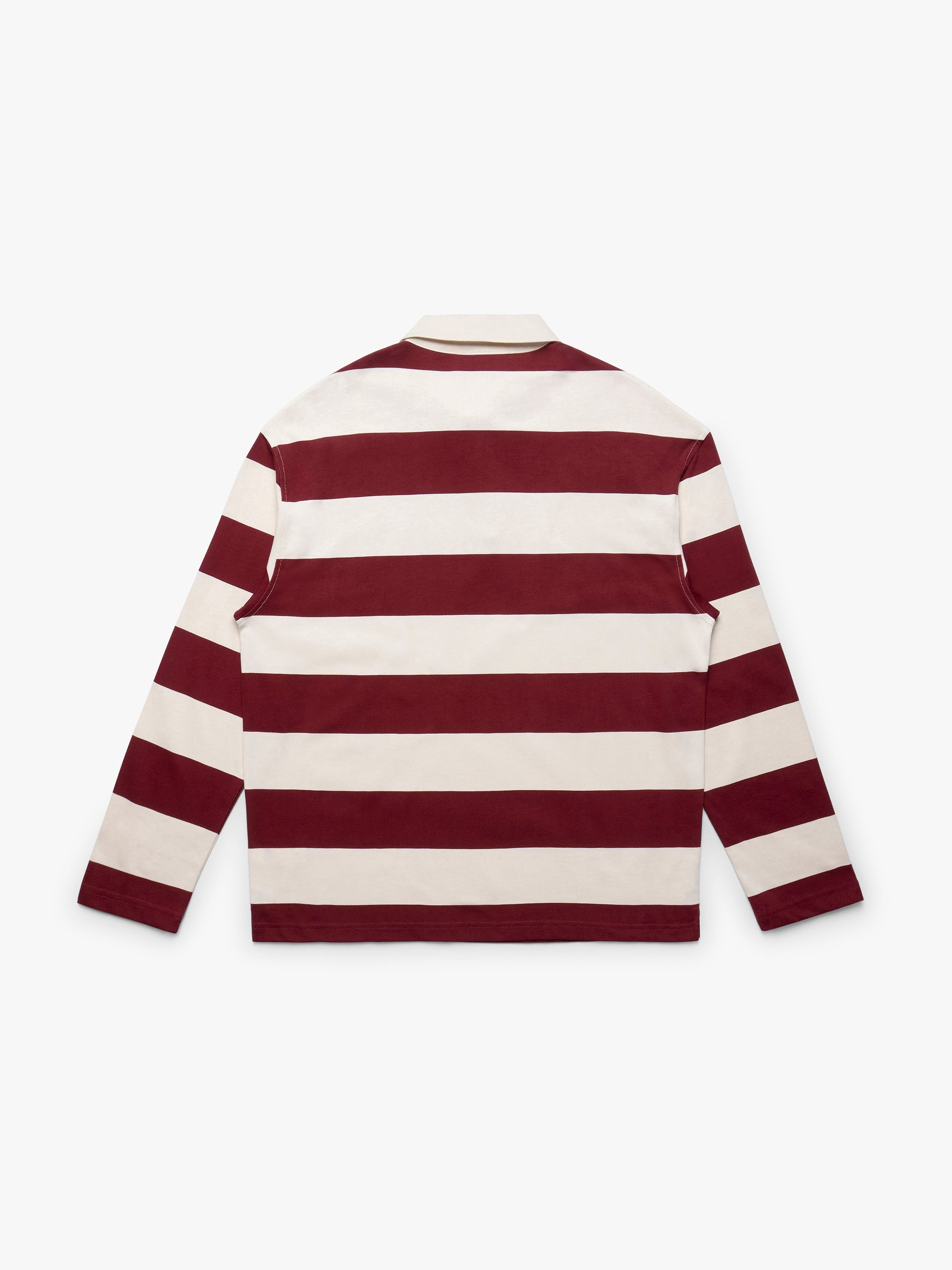 Men's Brooklyn Long Sleeve Striped Rugby T-Shirt in Biking Red Striped
