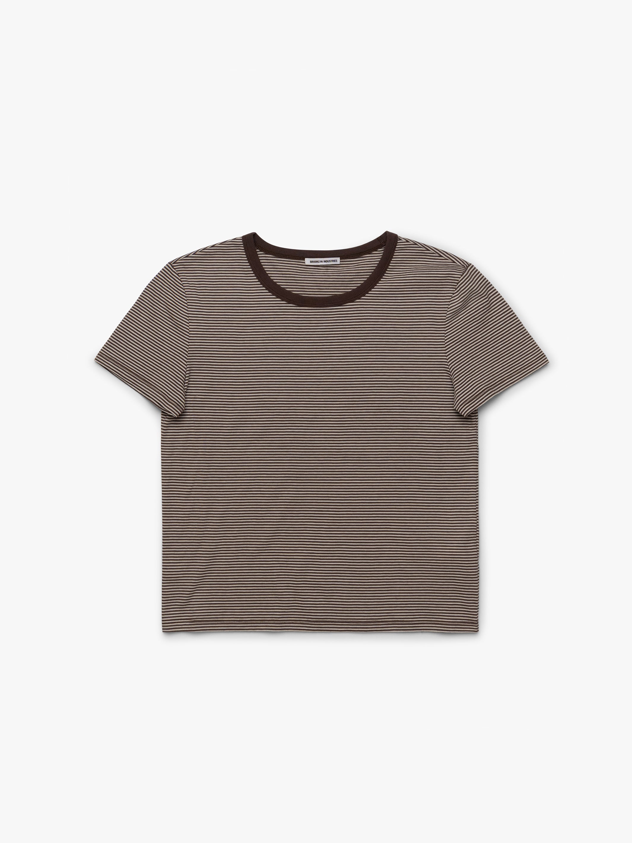 Women's Brooklyn Striped Slim T-Shirt In Chocolate Martini Stripe - BROOKLYN INDUSTRIES