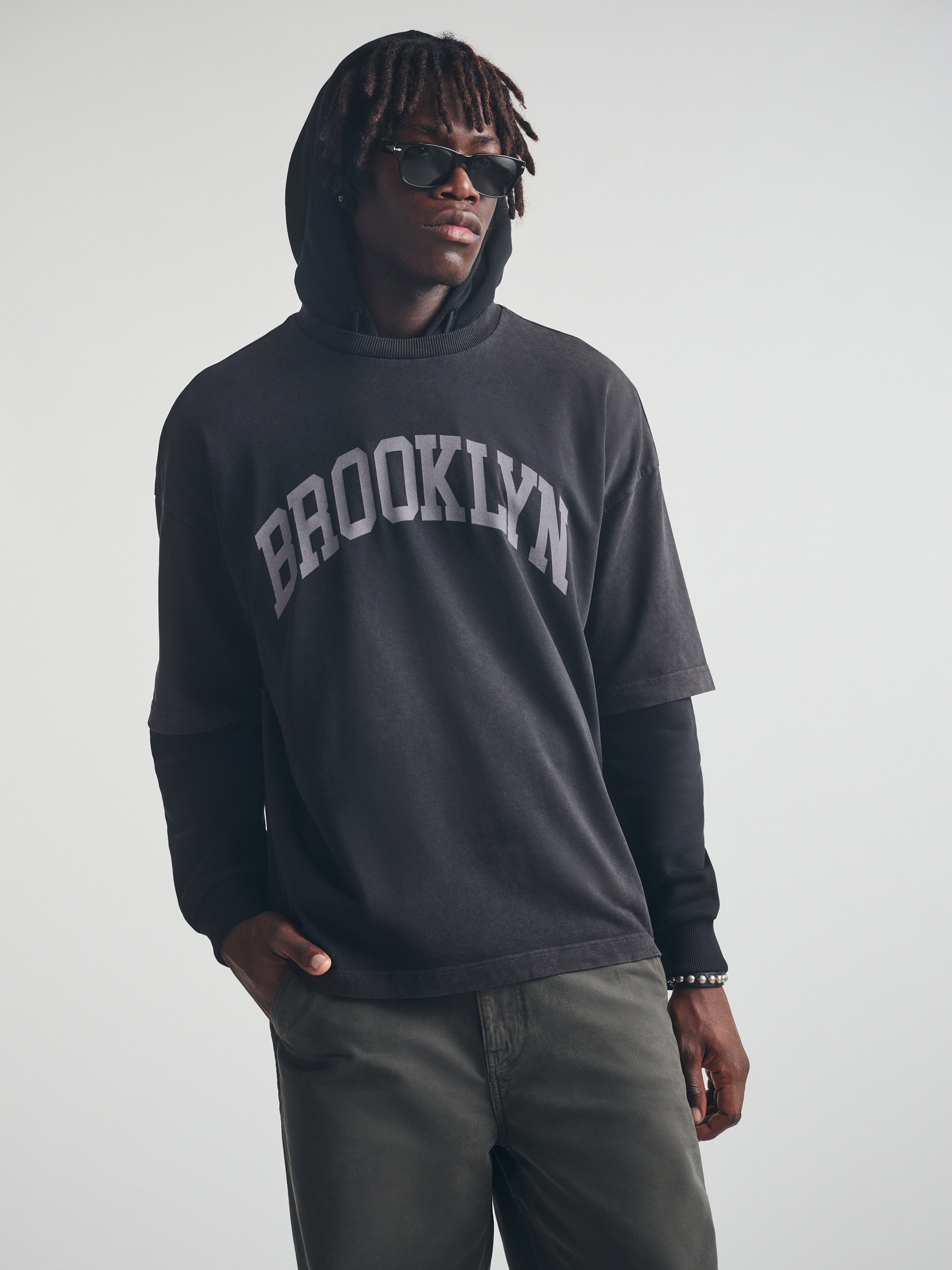Men's Brooklyn Acid Washed T-Shirt in Black - BROOKLYN INDUSTRIES
