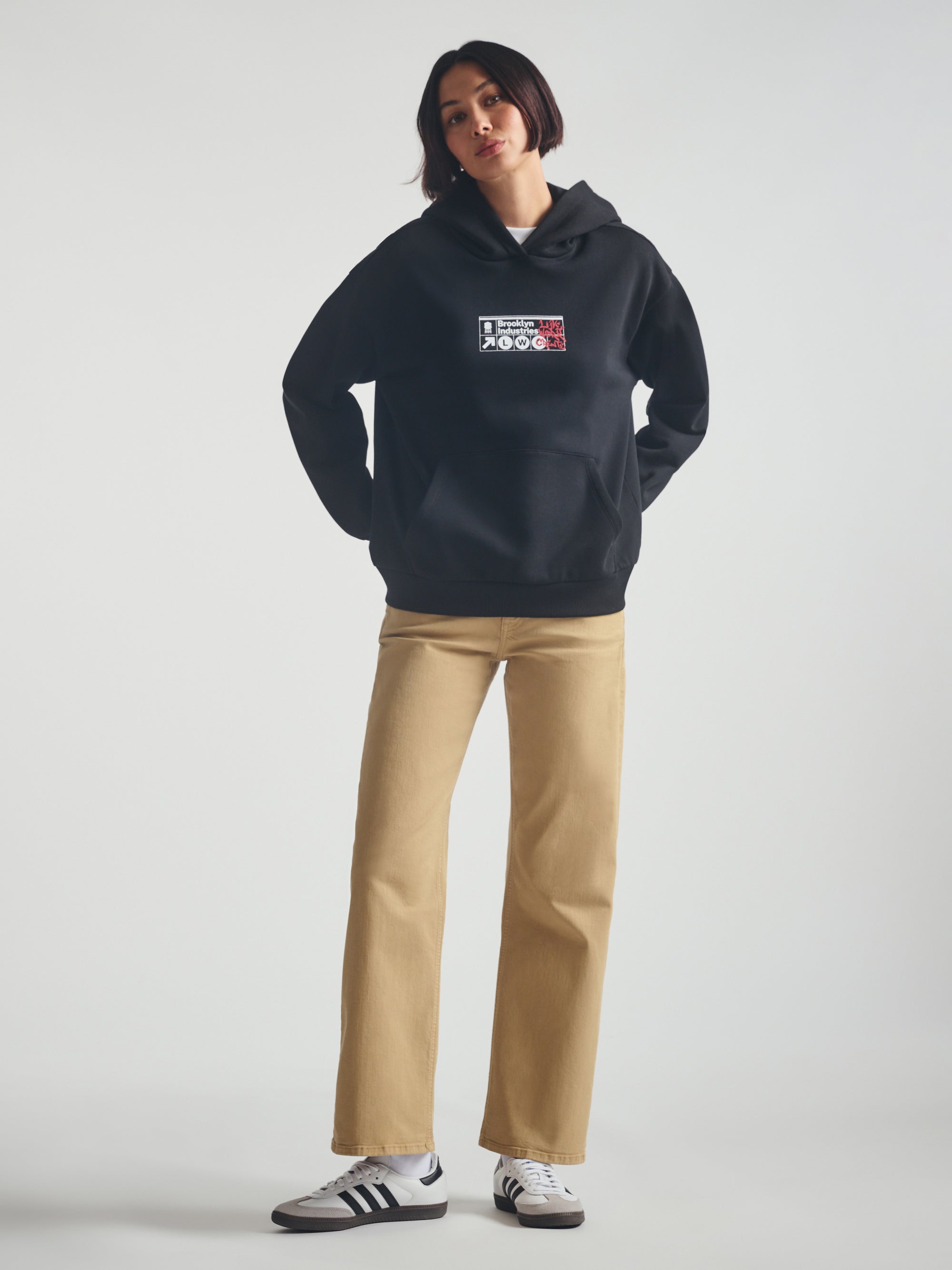 Women's Brooklyn Subway Hoodie in Black - BROOKLYN INDUSTRIES