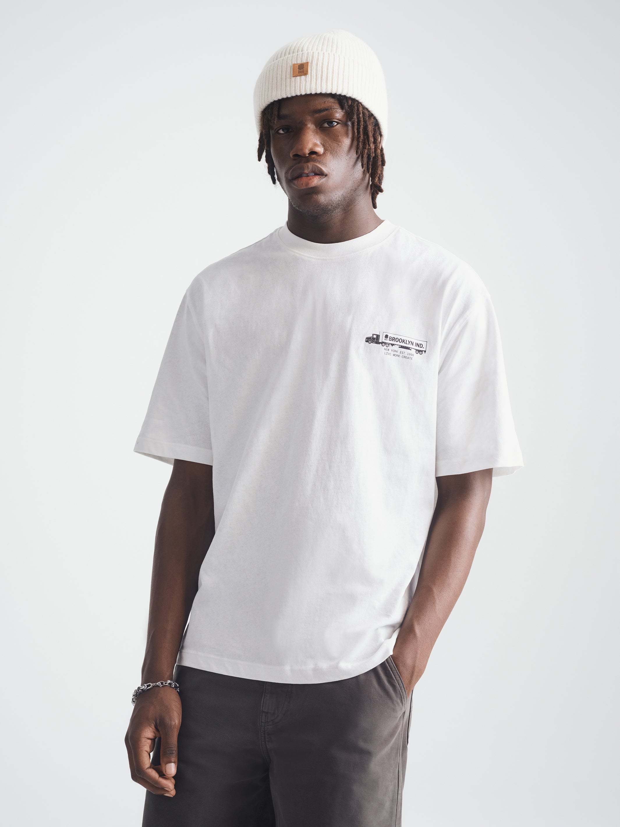 Men's Brooklyn Vintage T-Shirt in Antique White - BROOKLYN INDUSTRIES