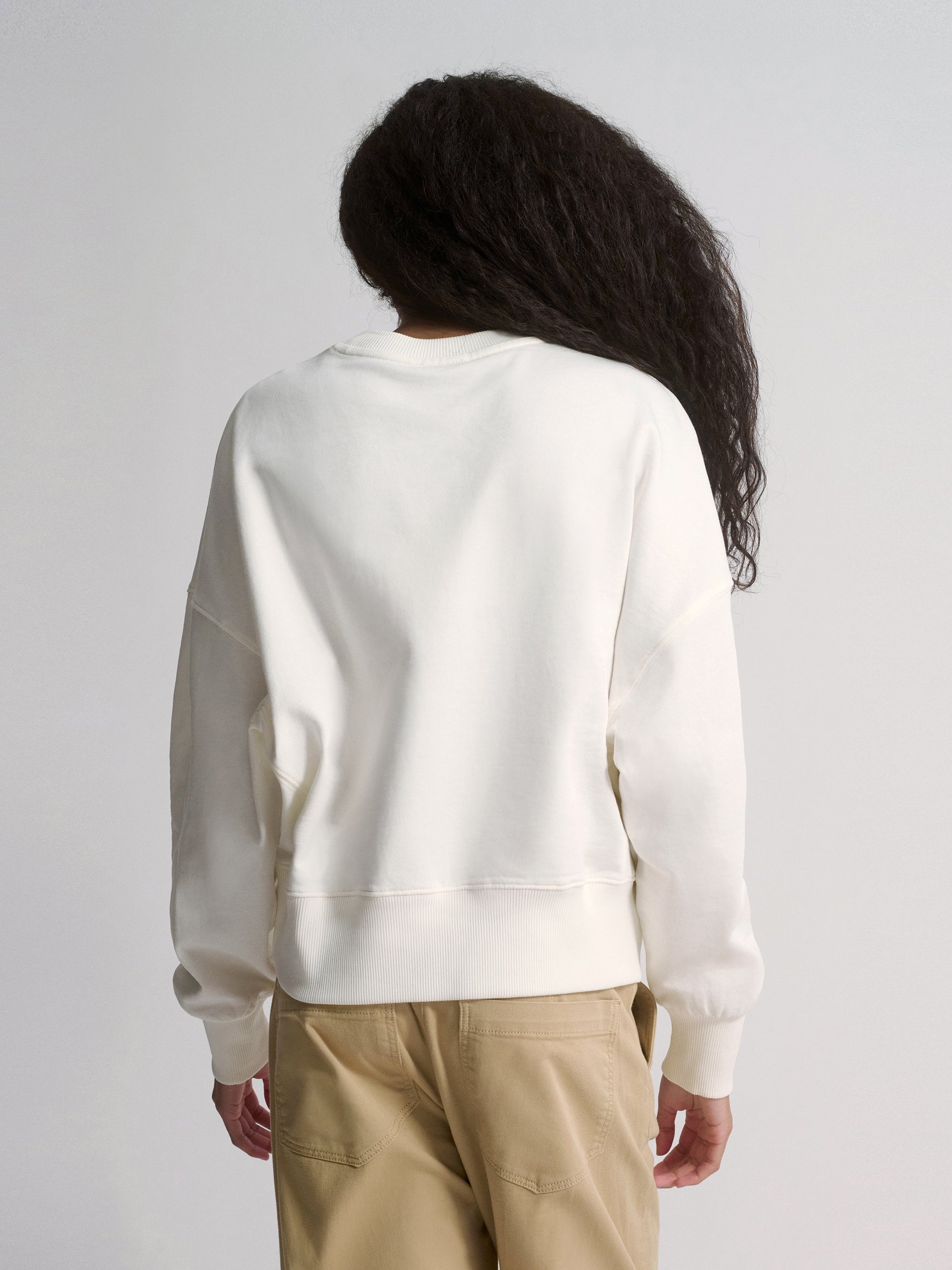 Women's Brooklyn Oversized Crew Neck Sweatshirt In Antique White - BROOKLYN INDUSTRIES