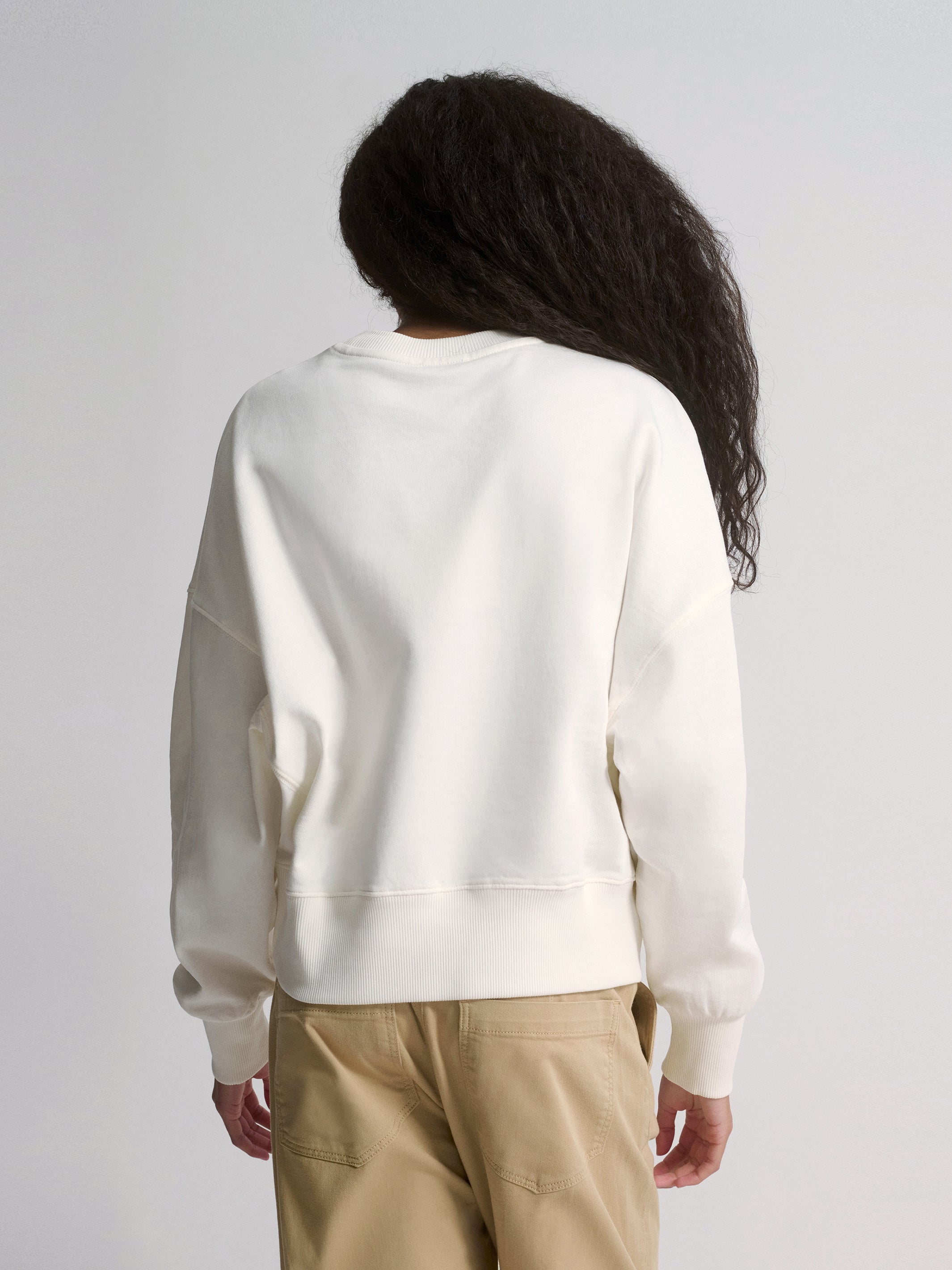Women's Brooklyn Oversized Crew Neck Sweatshirt In Antique White - BROOKLYN INDUSTRIES