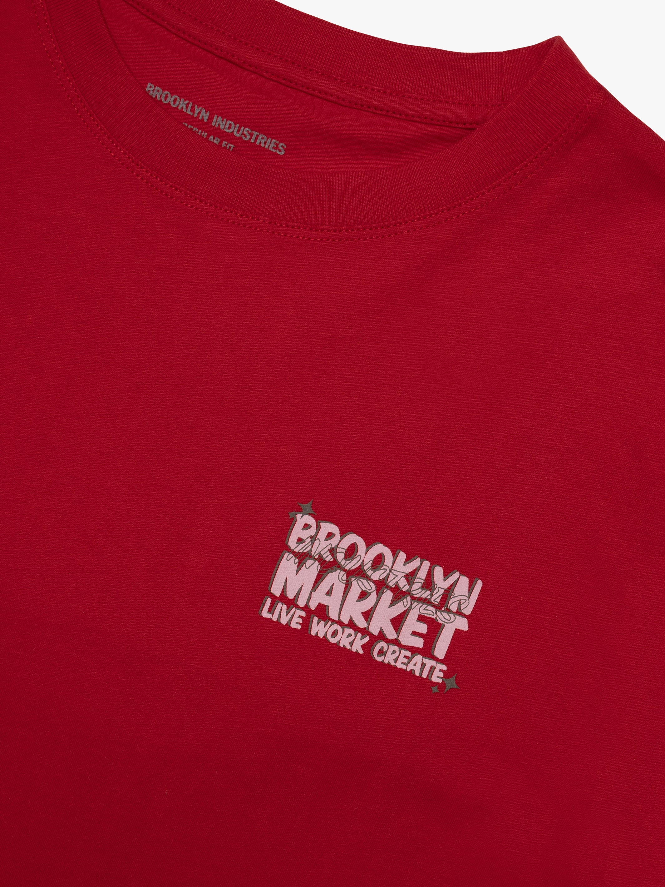 Women's Brooklyn Market T-Shirt In True Red - BROOKLYN INDUSTRIES