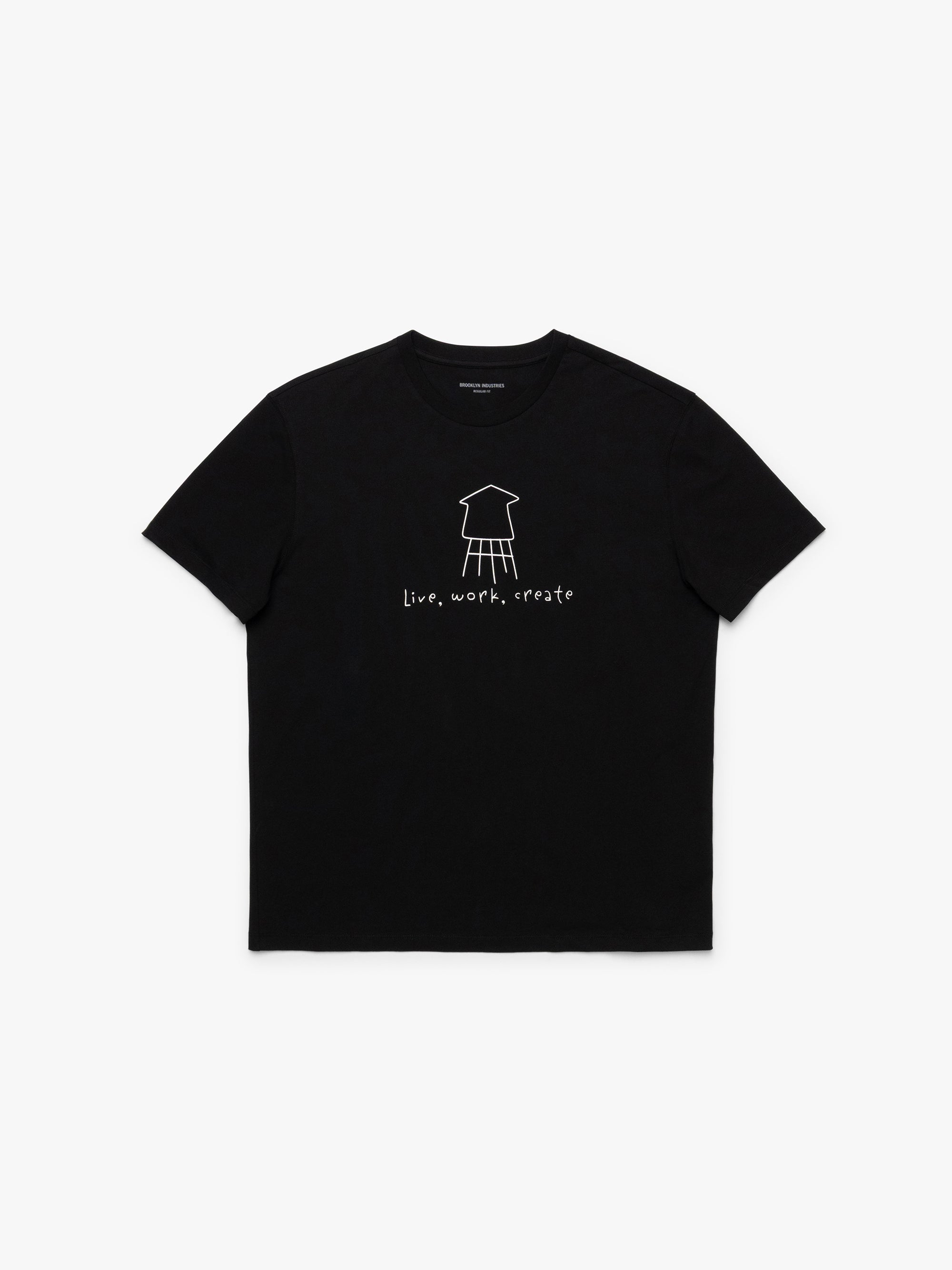 Men's Brooklyn Water Tower Graphic T-Shirt In Black - BROOKLYN INDUSTRIES