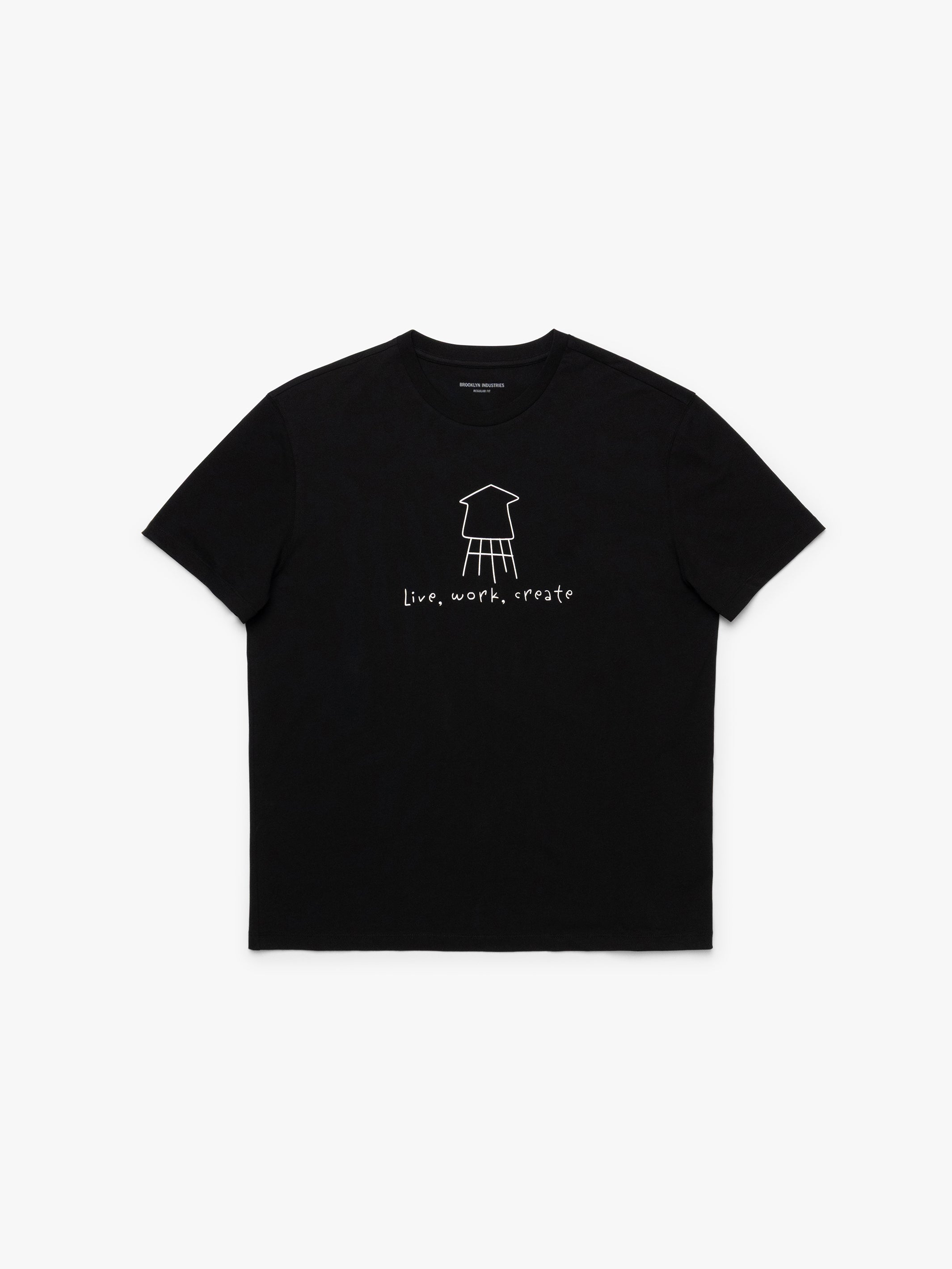 Men's Brooklyn Water Tower Graphic T-Shirt In Black - BROOKLYN INDUSTRIES