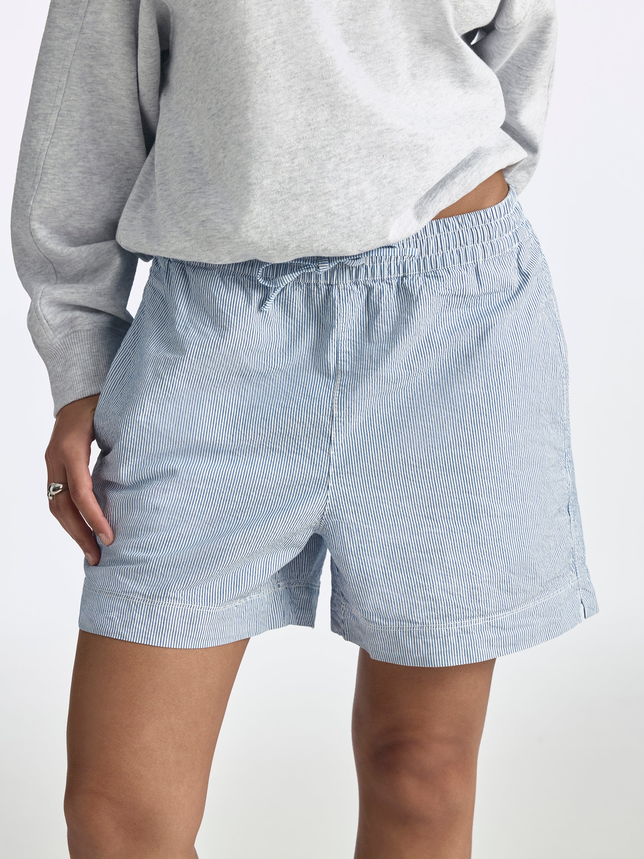 Women's Drawstring Striped Shorts - BROOKLYN INDUSTRIES