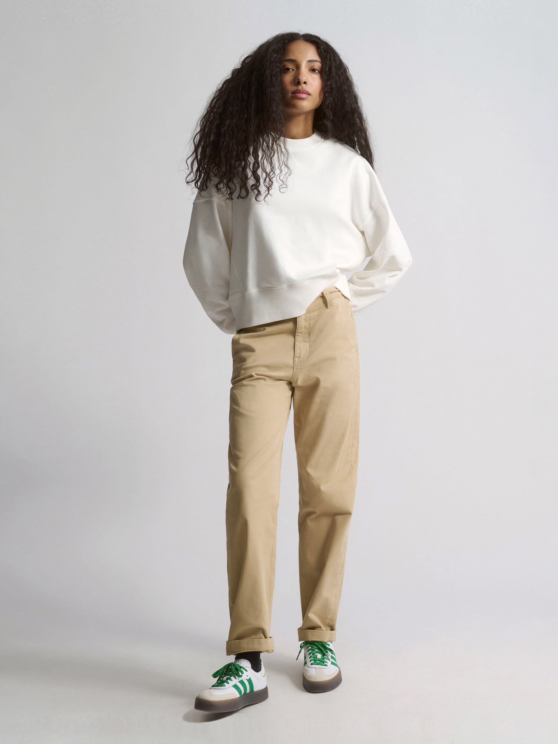 Women's Brooklyn Oversized Crew Neck Sweatshirt In Antique White - BROOKLYN INDUSTRIES