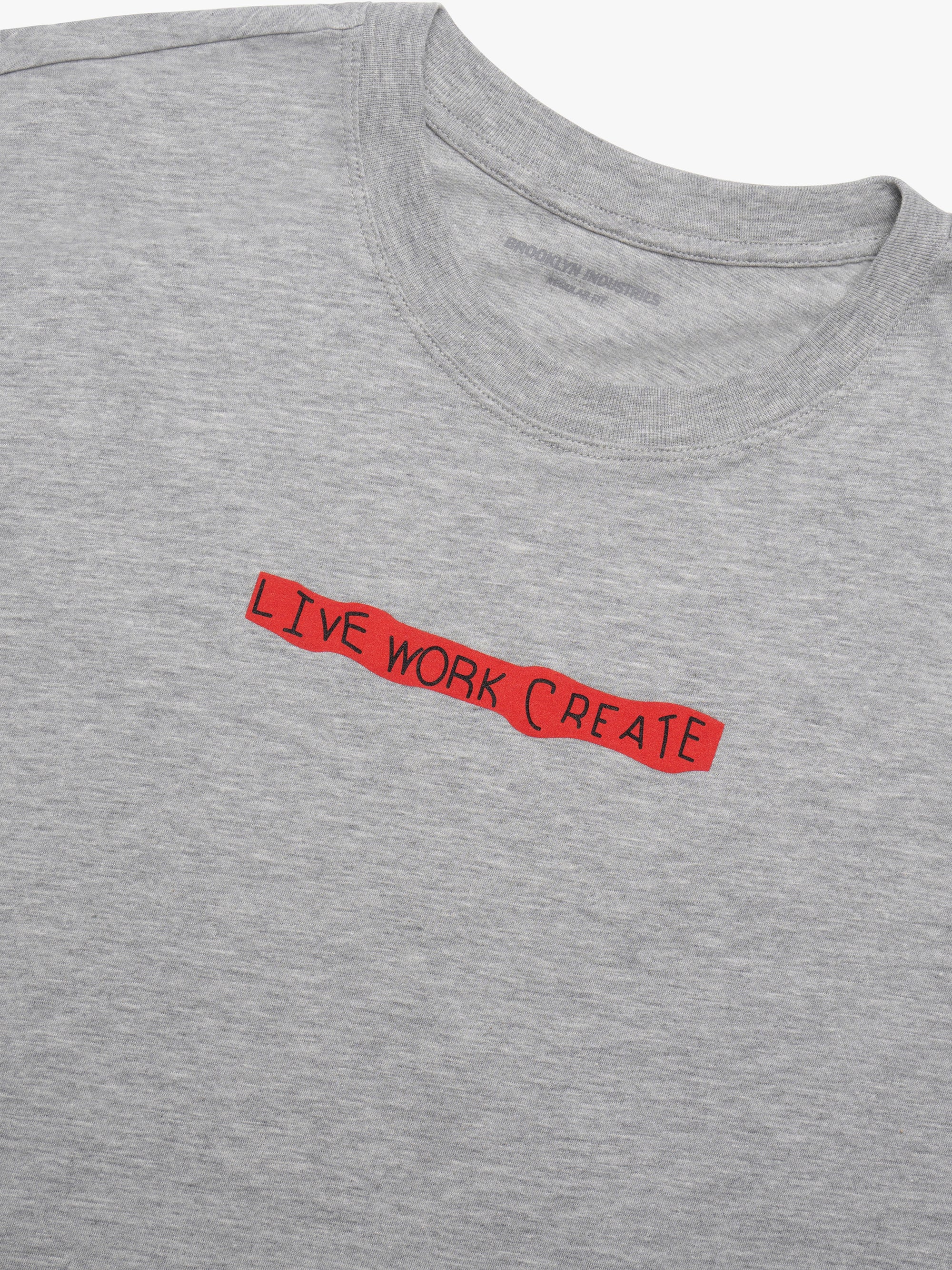 Men's Live Work Create T-Shirt in Mid Grey Melange