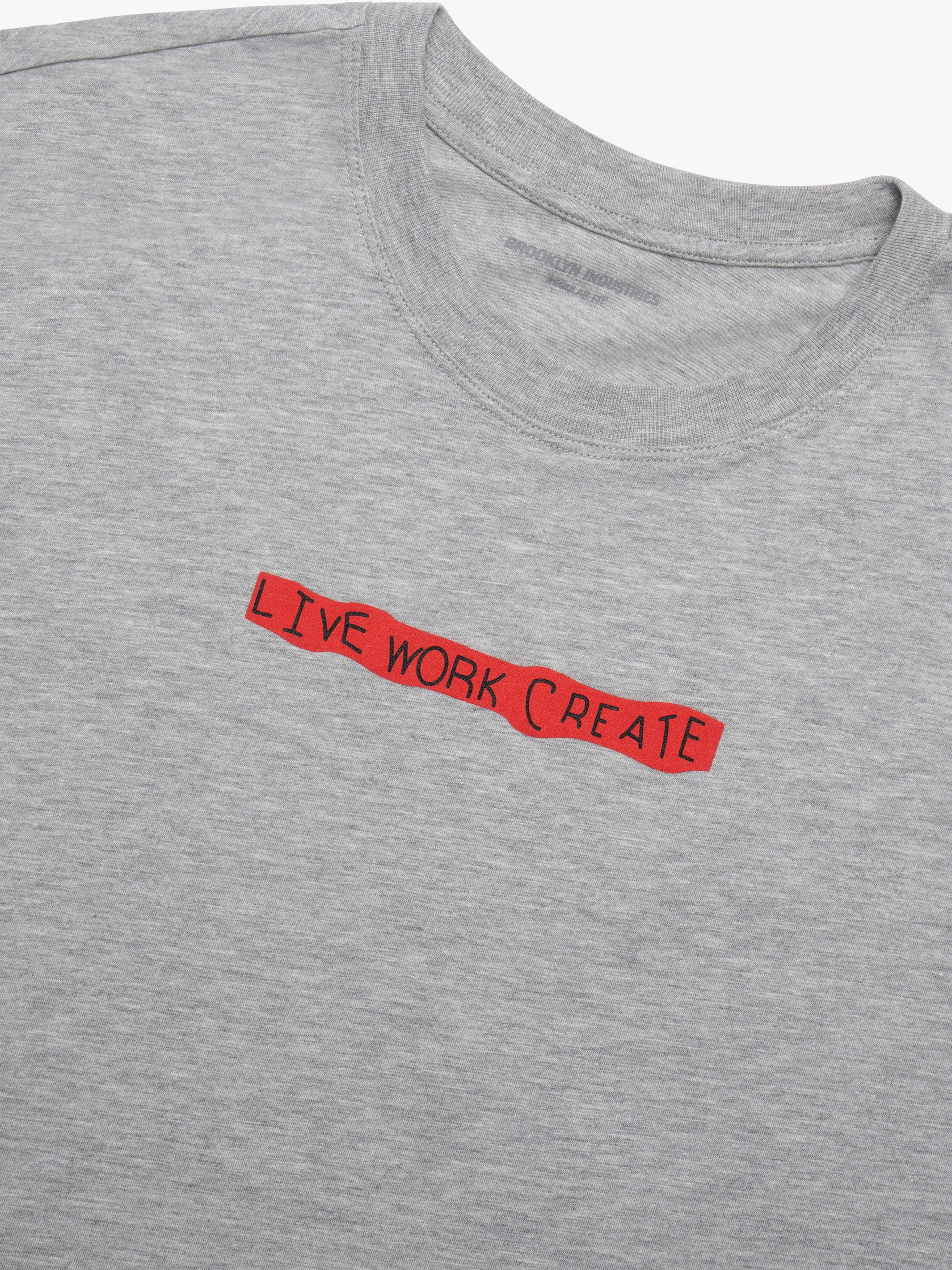 Men's Live Work Create T-Shirt in Mid Grey Melange