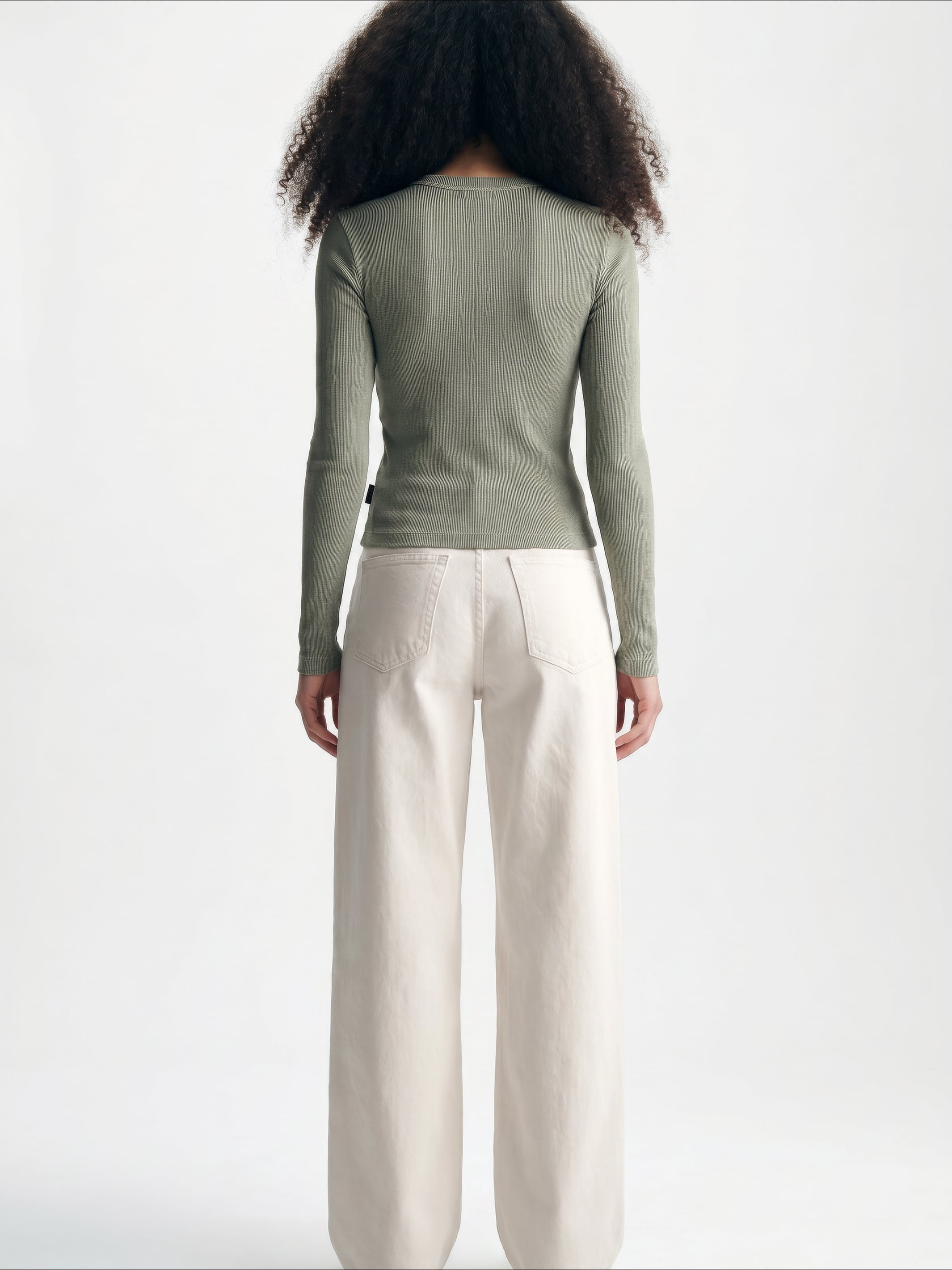 Women's Ribbed Button-Up T-Shirt in Shadow - BROOKLYN INDUSTRIES