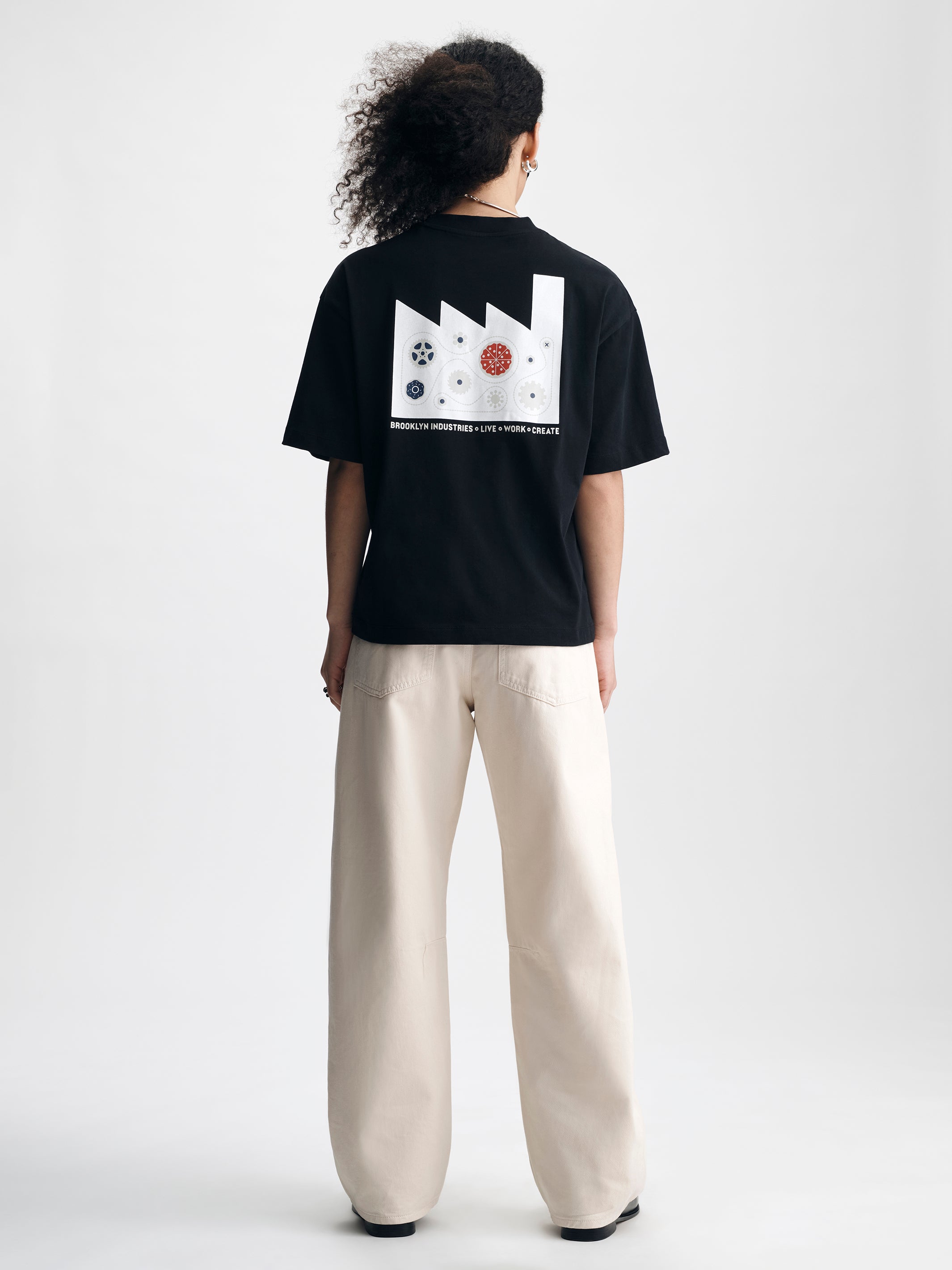Women's Brooklyn Factory T-Shirt in Black - BROOKLYN INDUSTRIES