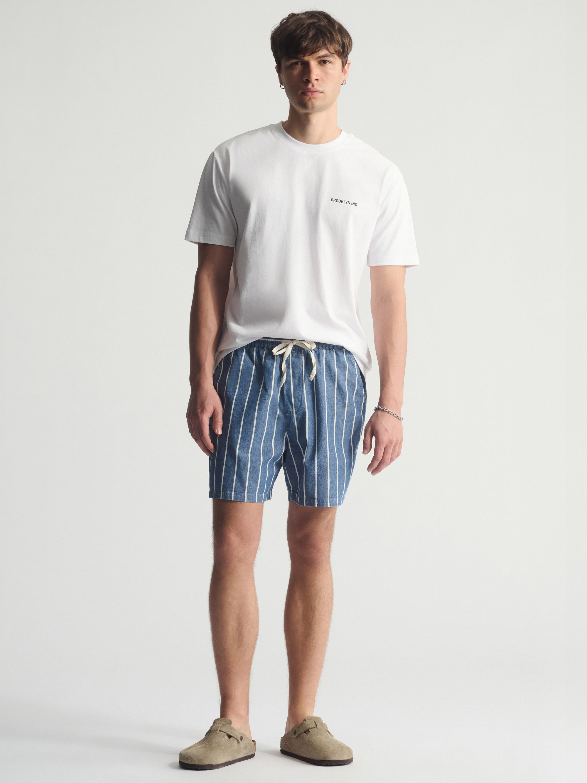 Men's Brooklyn Striped Shorts In Blue Striped - BROOKLYN INDUSTRIES