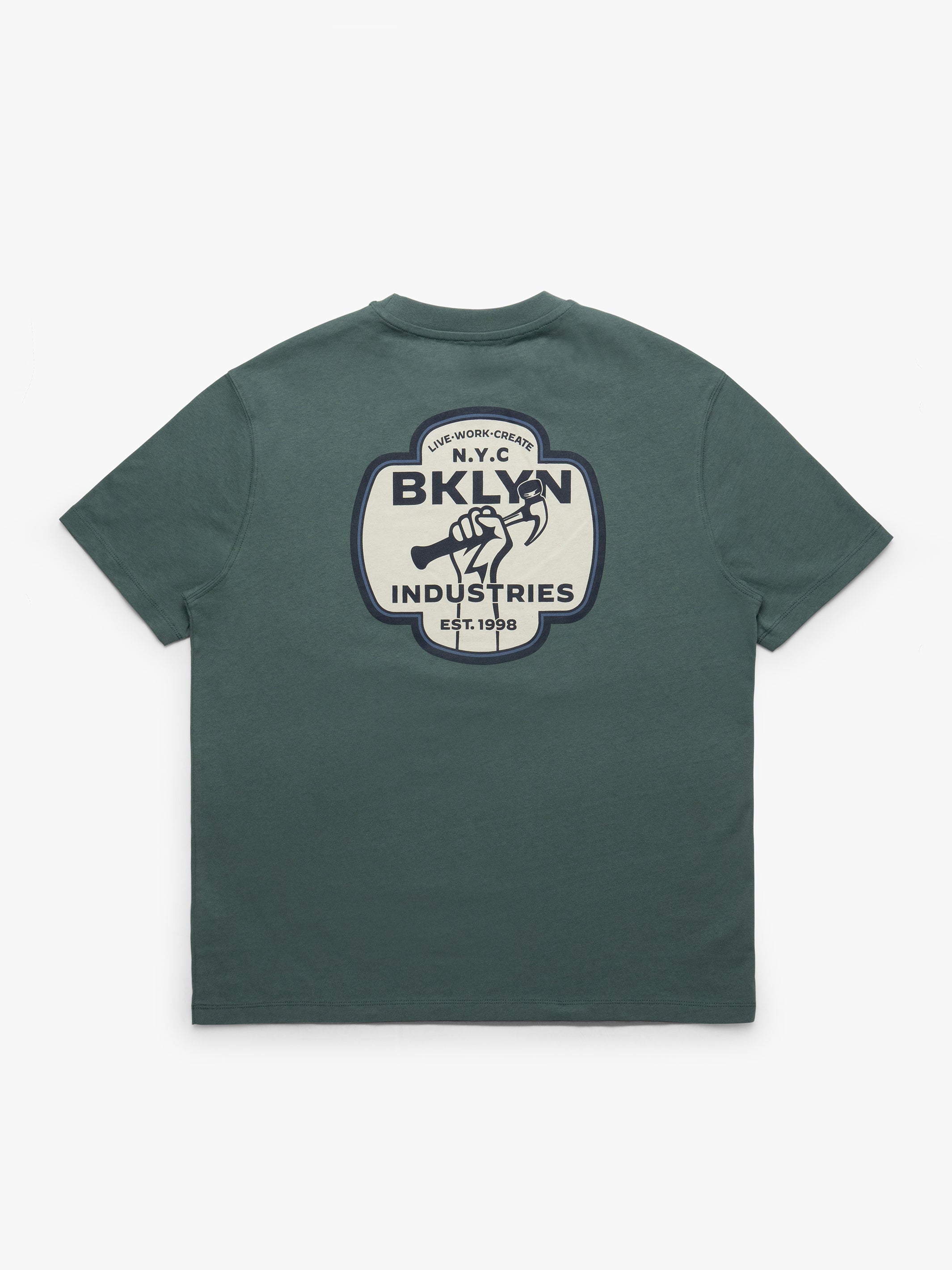 Men's Hammer BKLYN T-Shirt In Silver Pine - BROOKLYN INDUSTRIES