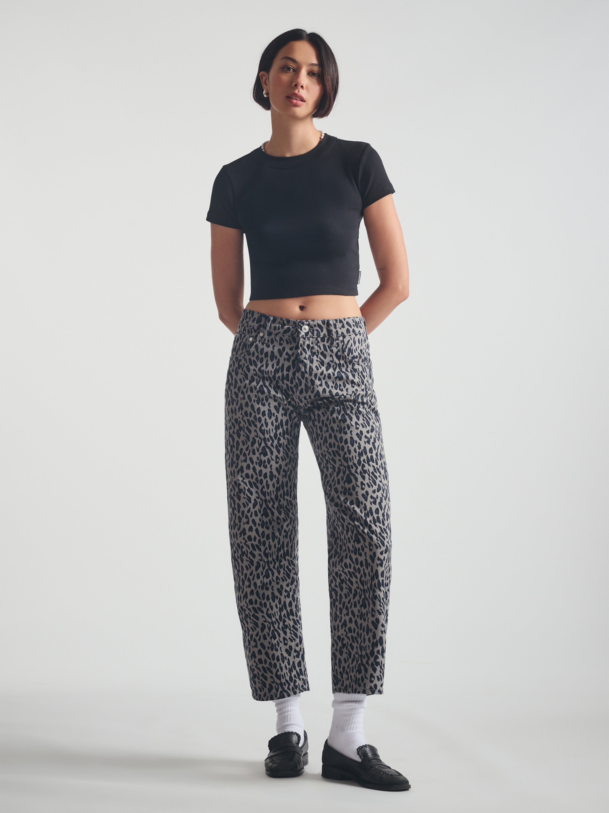 Women's Barrel Pants in Smoke Leo Twill - BROOKLYN INDUSTRIES